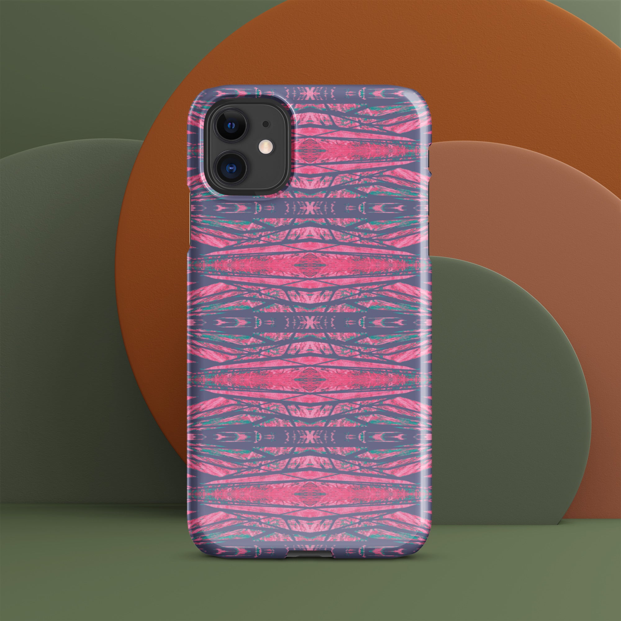 Shadows Gray On Pink Snap Case for iPhone® Triboca Arts iPhone 11