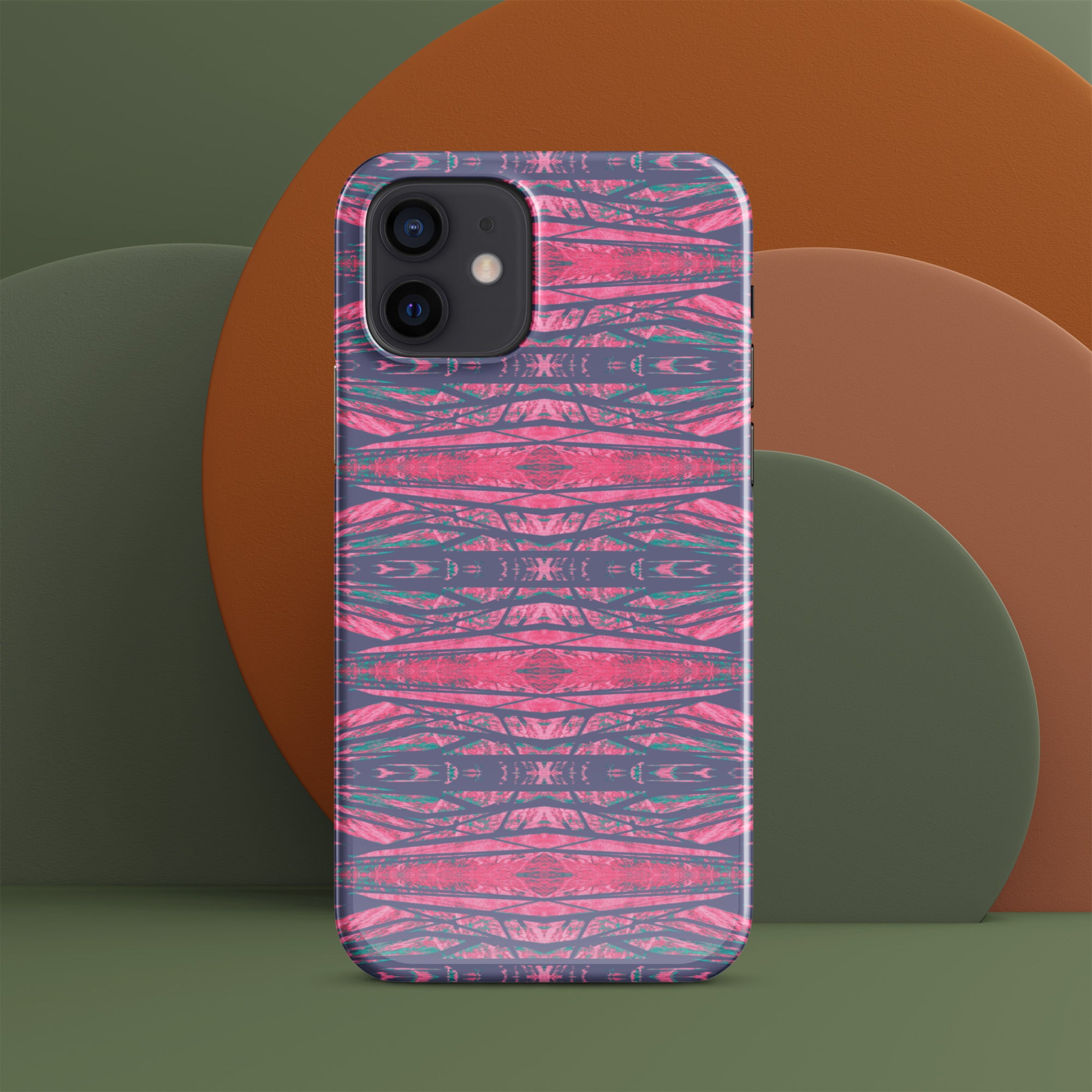 Shadows Gray On Pink Snap Case for iPhone® Triboca Arts iPhone 12