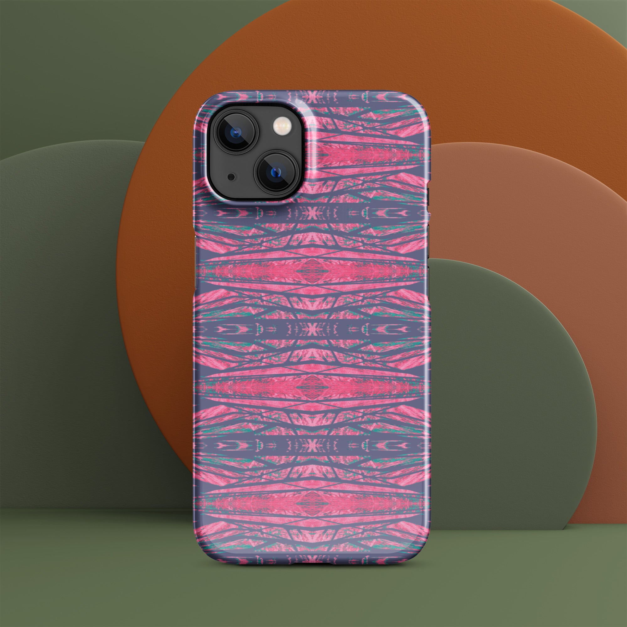 Shadows Gray On Pink Snap Case for iPhone® Triboca Arts iPhone 13  