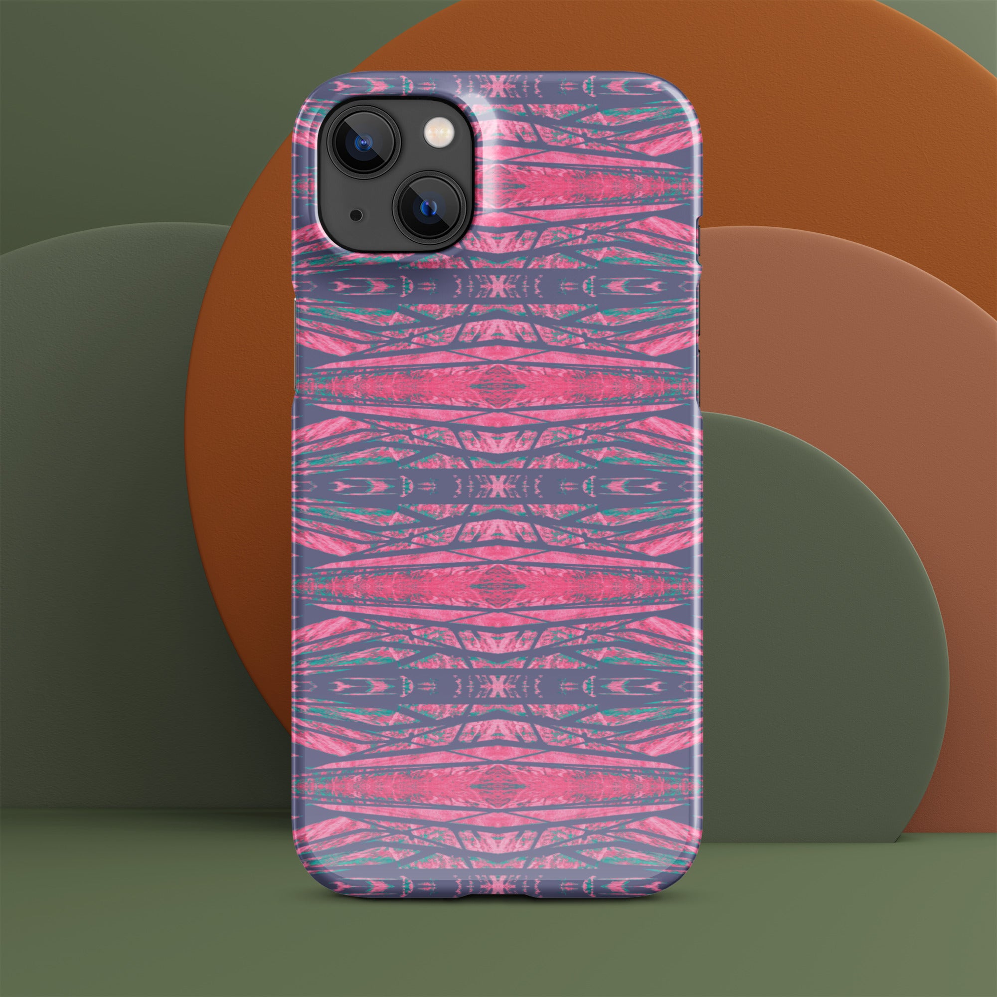 Shadows Gray On Pink Snap Case for iPhone® Triboca Arts iPhone 14 Plus