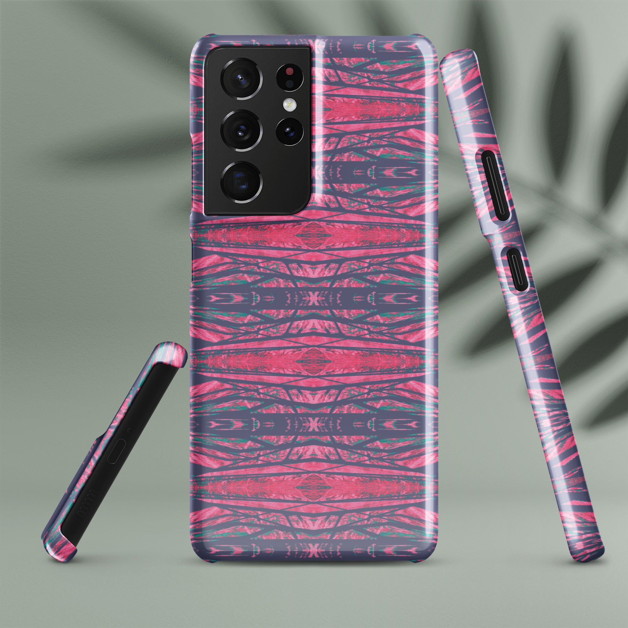 Shadows Gray On Pink Snap Case for Samsung® Triboca Arts Samsung Galaxy S21 Ultra