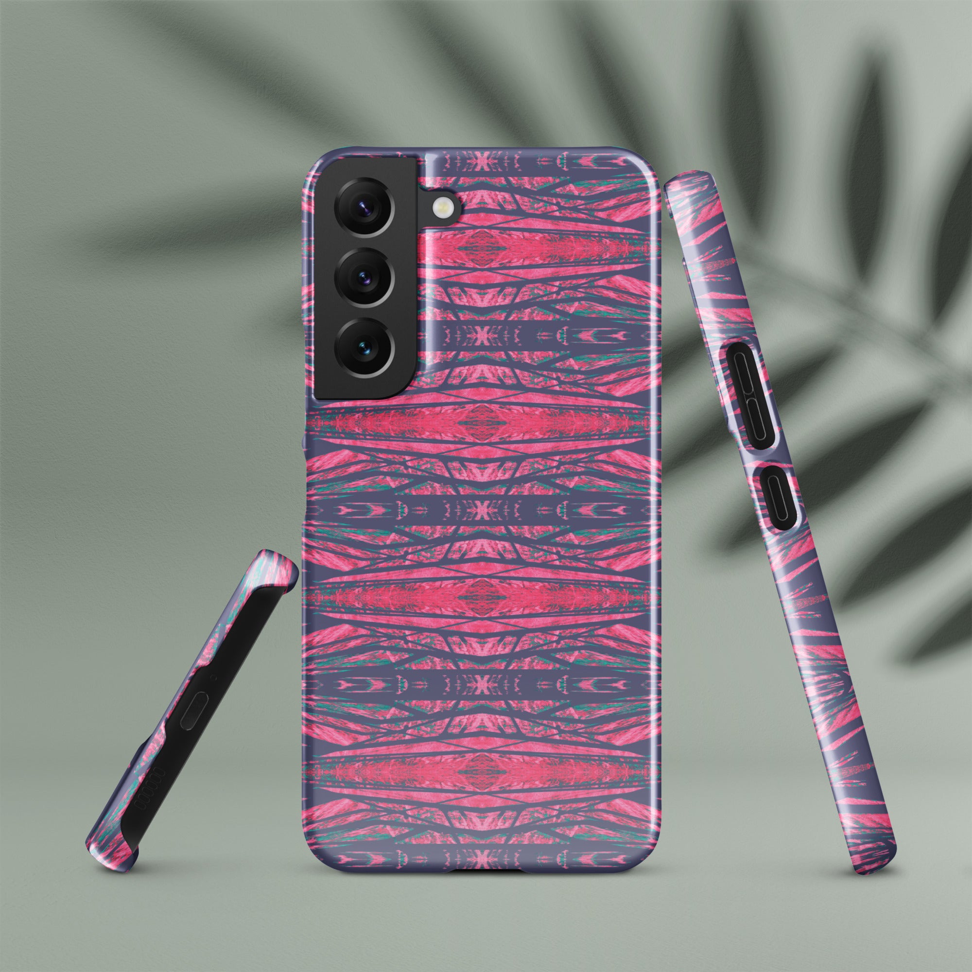 Shadows Gray On Pink Snap Case for Samsung® Triboca Arts Samsung Galaxy S22