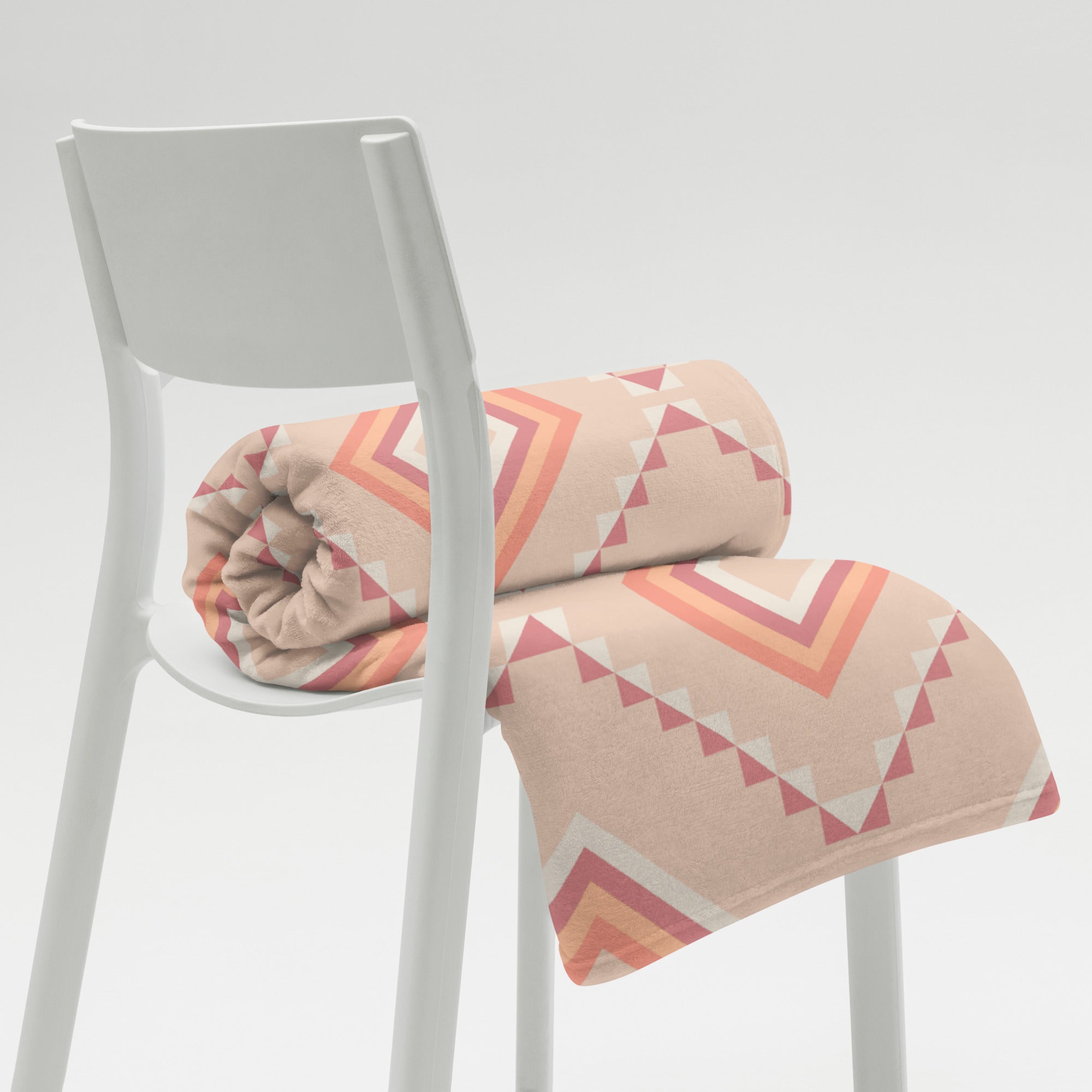 Peach Diamondesque Large Throw Blanket Triboca Arts