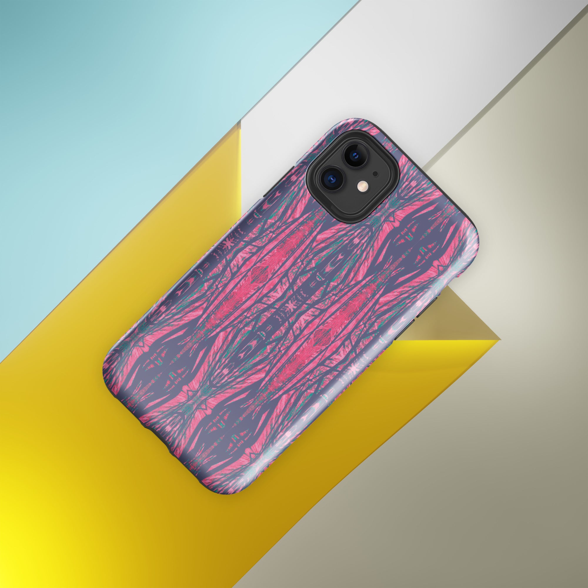 Shadows Gray On Pink Tough Case for iPhone® Triboca Arts iPhone 11