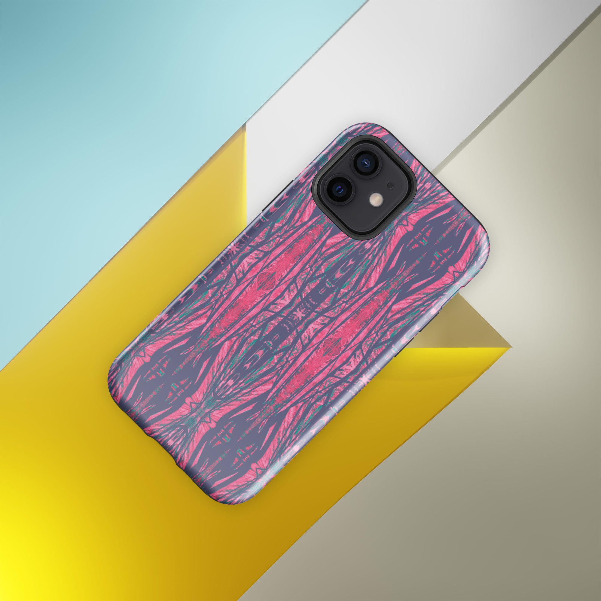 Shadows Gray On Pink Tough Case for iPhone® Triboca Arts iPhone 12