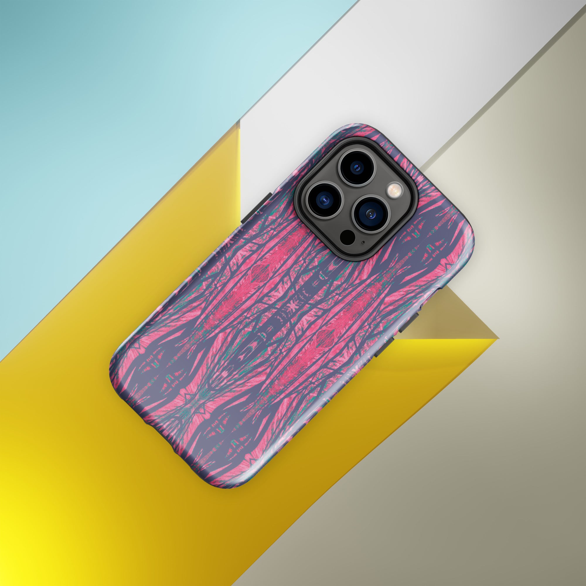 Shadows Gray On Pink Tough Case for iPhone® Triboca Arts iPhone 14 Pro