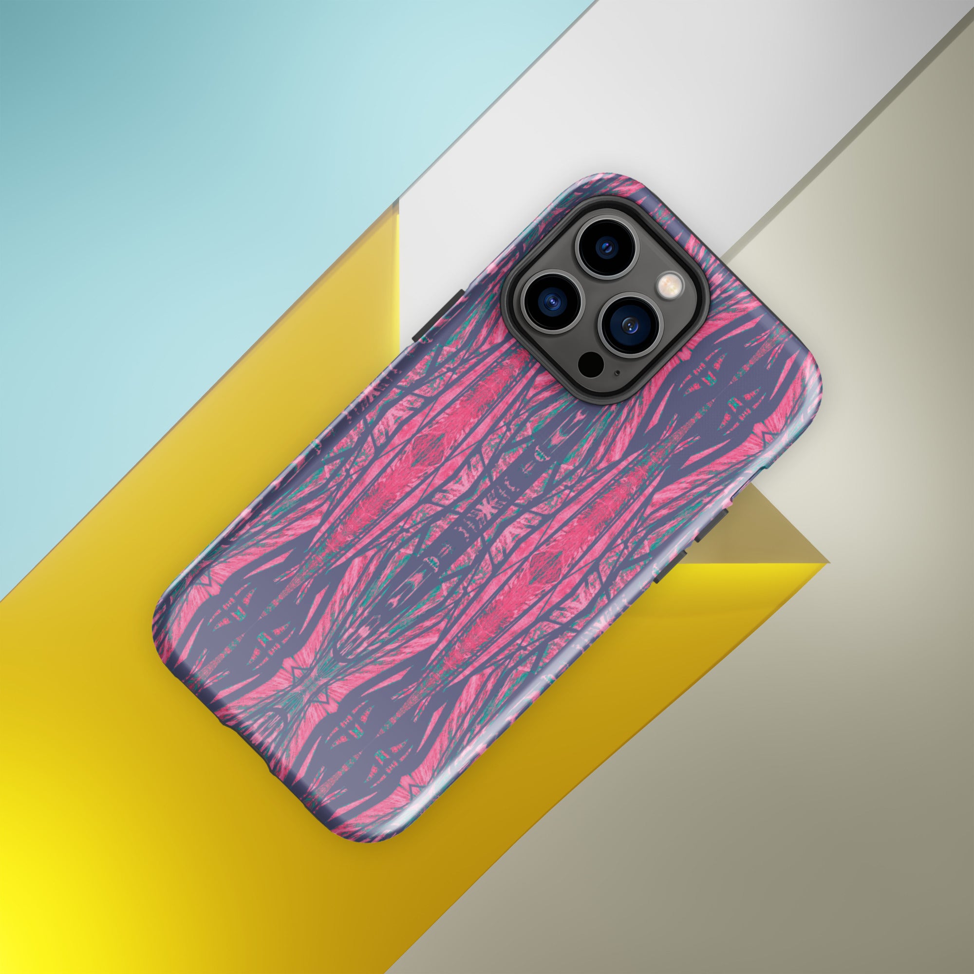 Shadows Gray On Pink Tough Case for iPhone® Triboca Arts iPhone 14 Pro Max