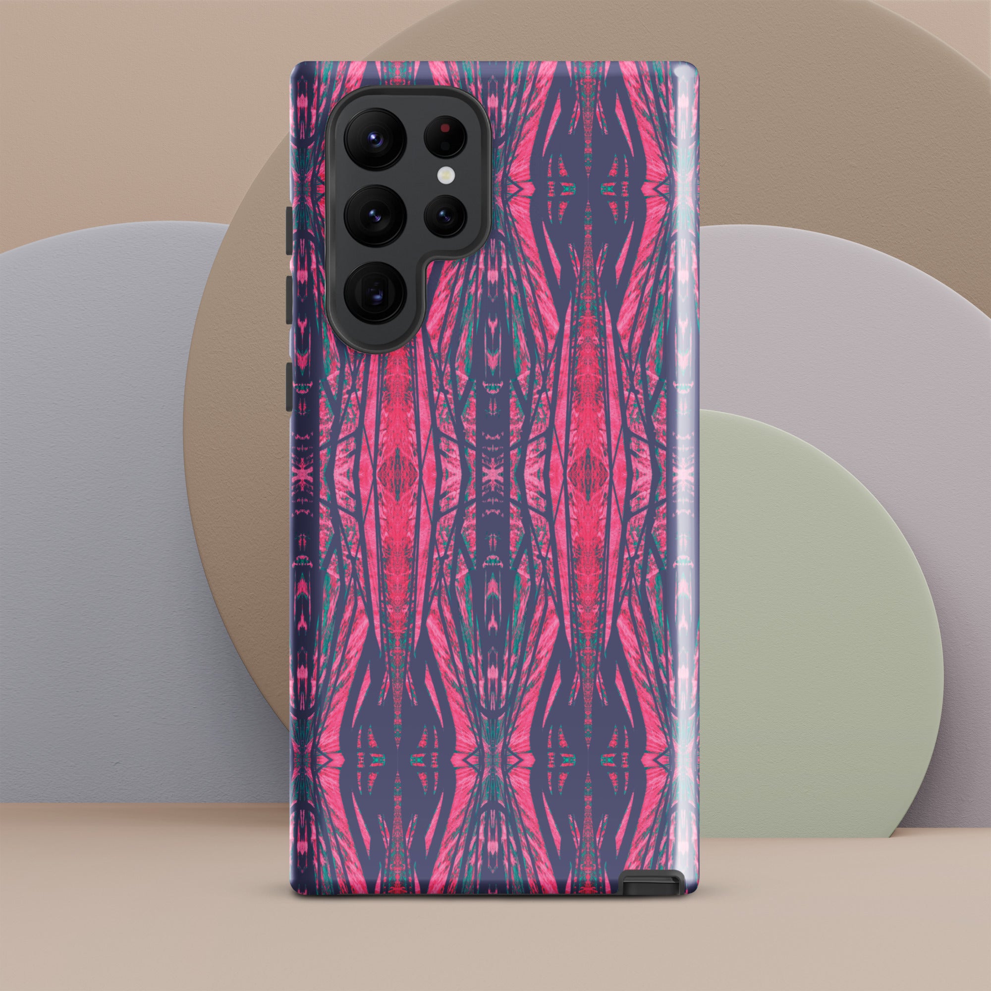 Shadows Gray On Pink Tough Case for Samsung® Triboca Arts Samsung Galaxy S22 Ultra