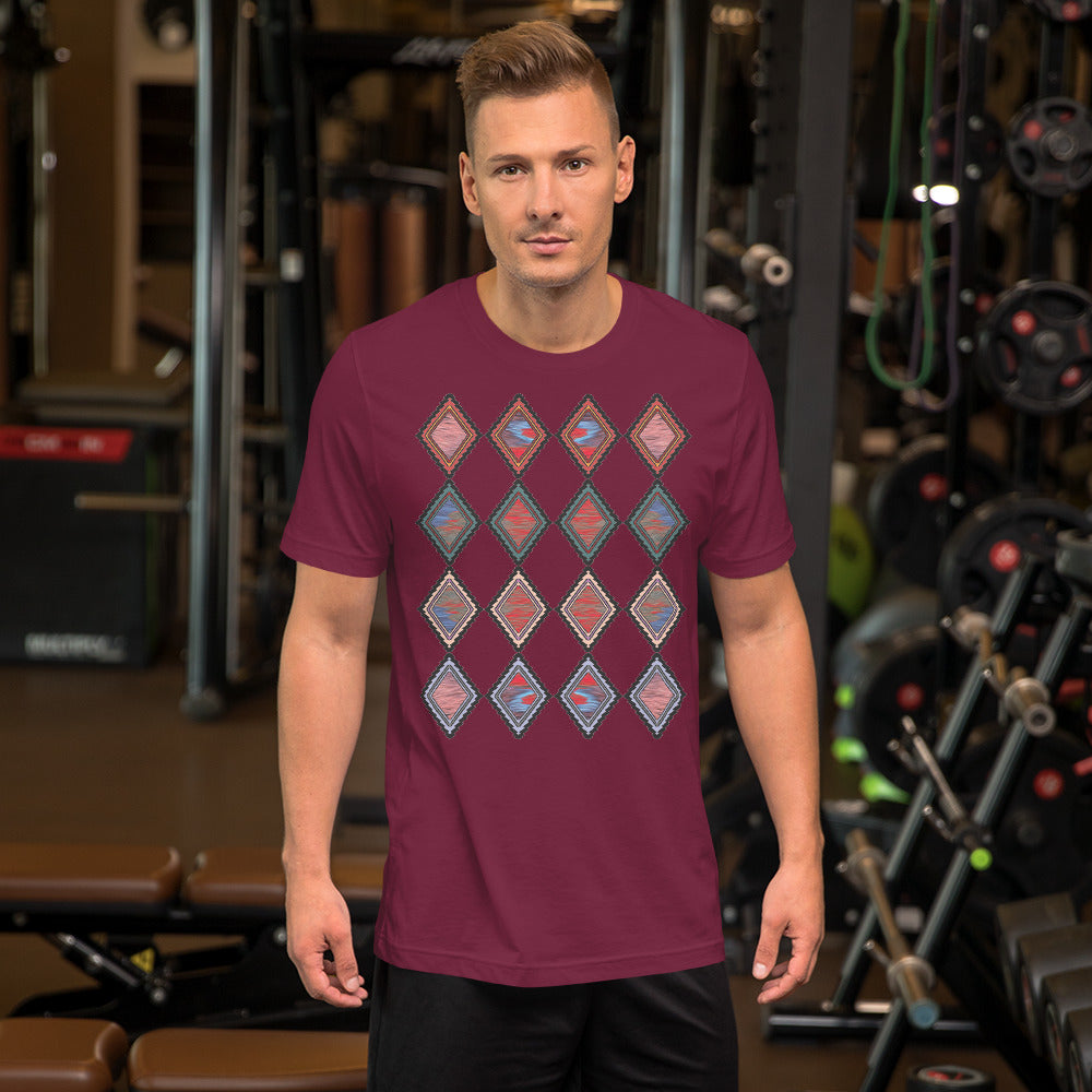 Homelands Men's Colored T-Shirt Triboca Arts Maroon XS 