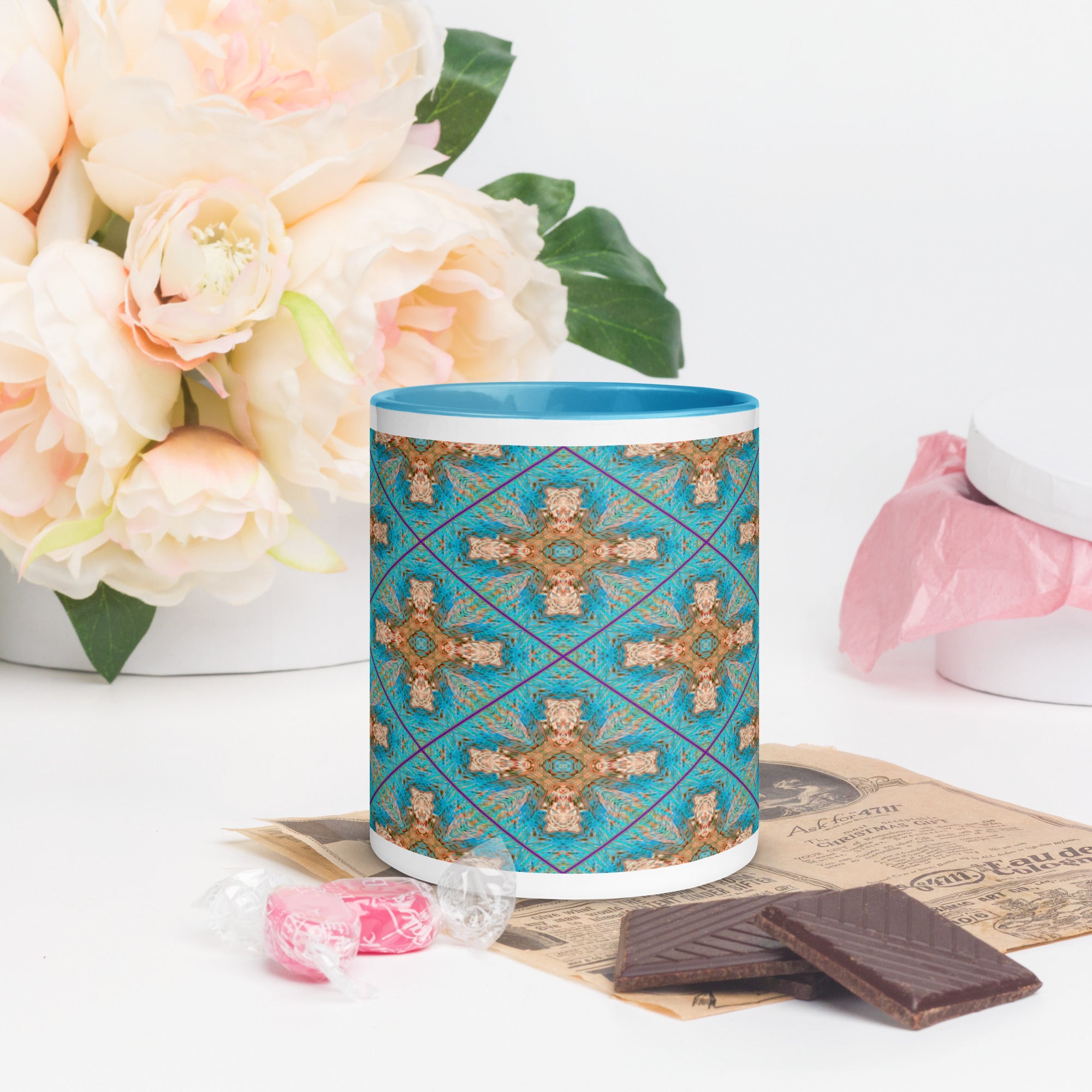 Monterey Strata Mug With Color Inside Triboca Arts Blue