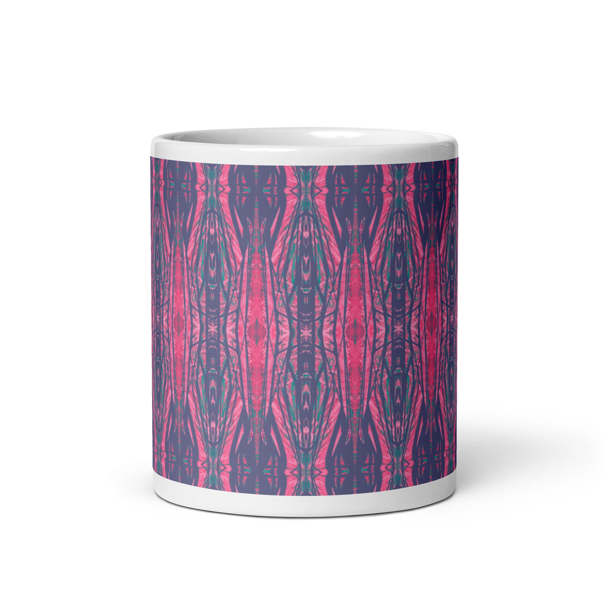Shadows Gray On Pink White Glossy Mug Triboca Arts