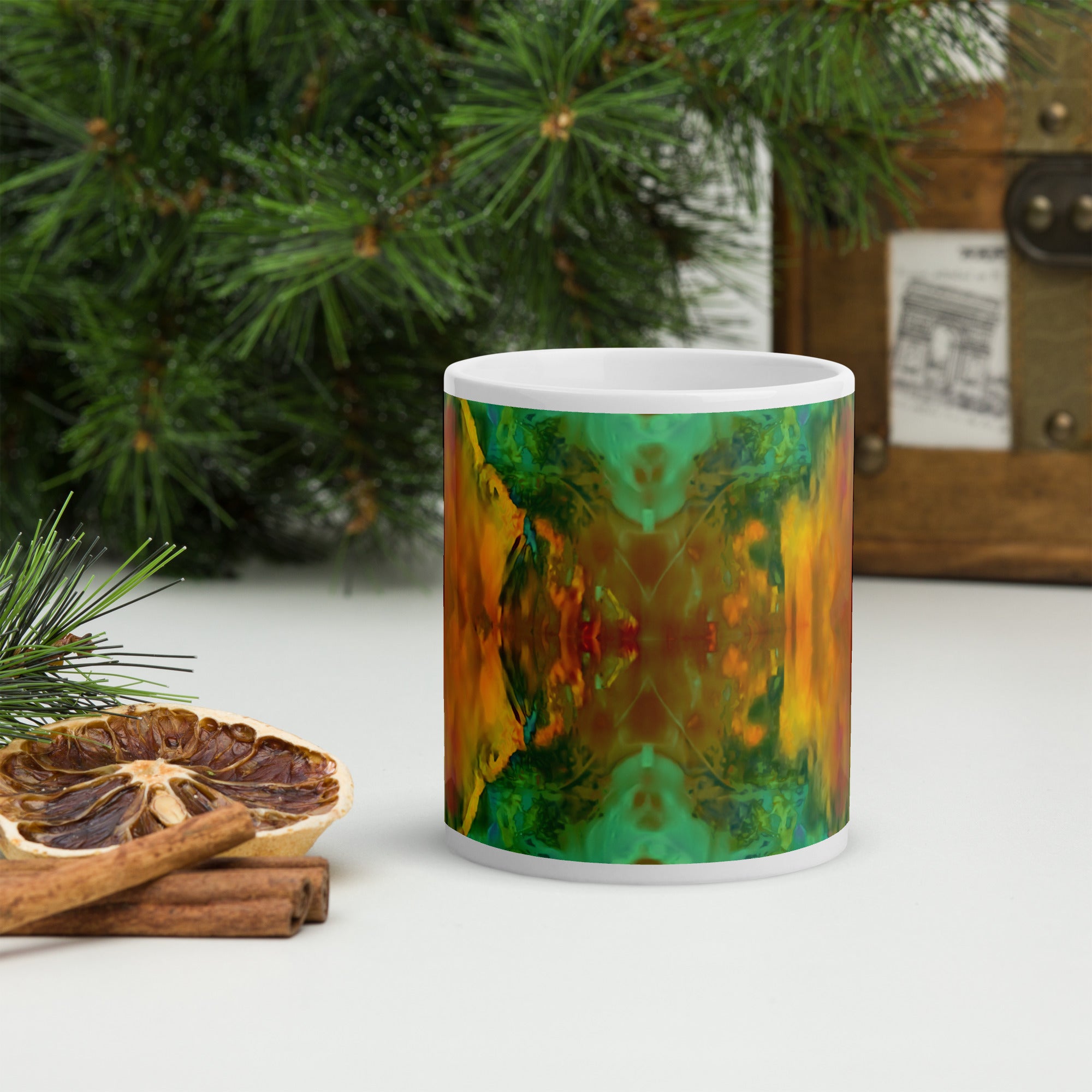 Gold Canyon White Glossy Mug Triboca Arts