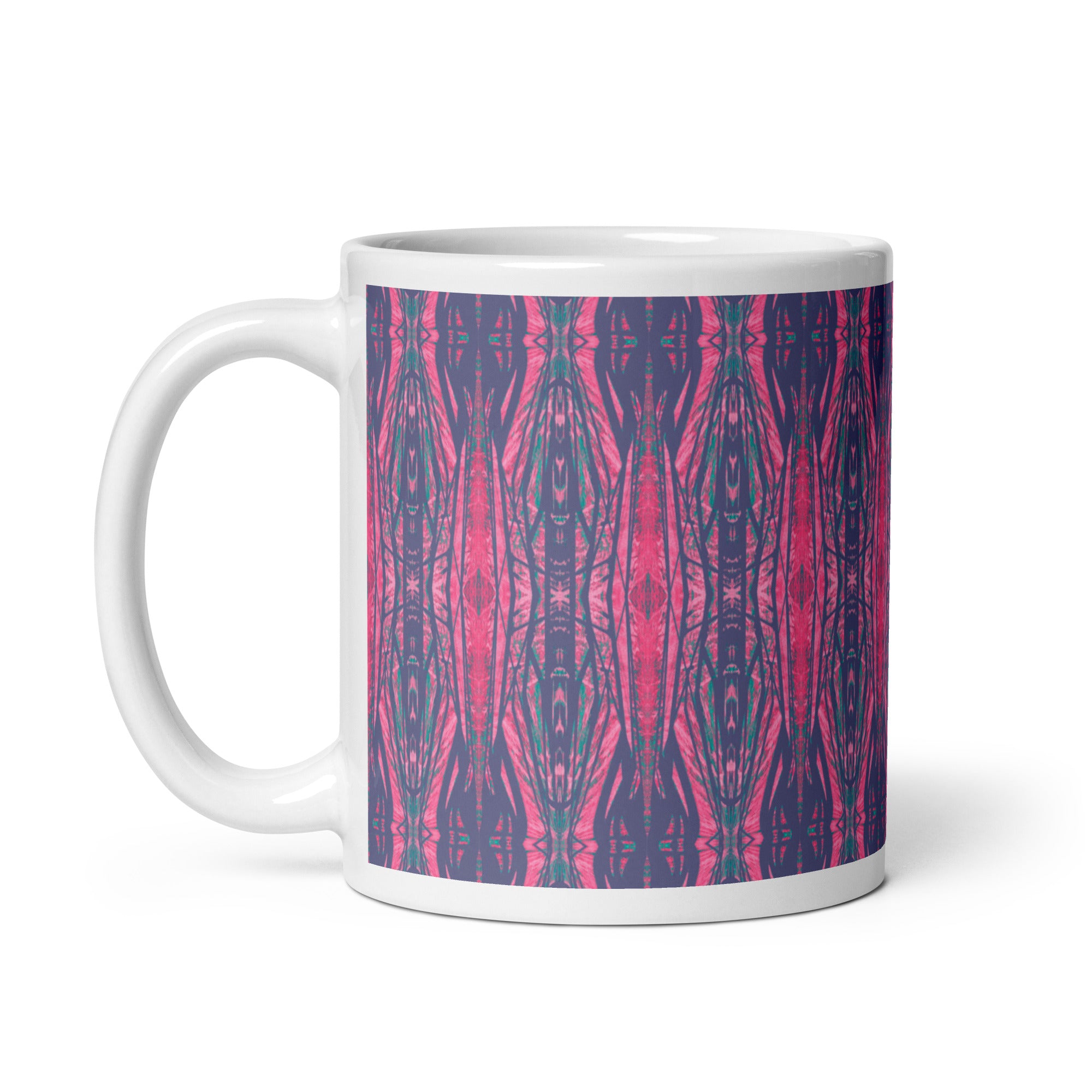 Shadows Gray On Pink White Glossy Mug Triboca Arts