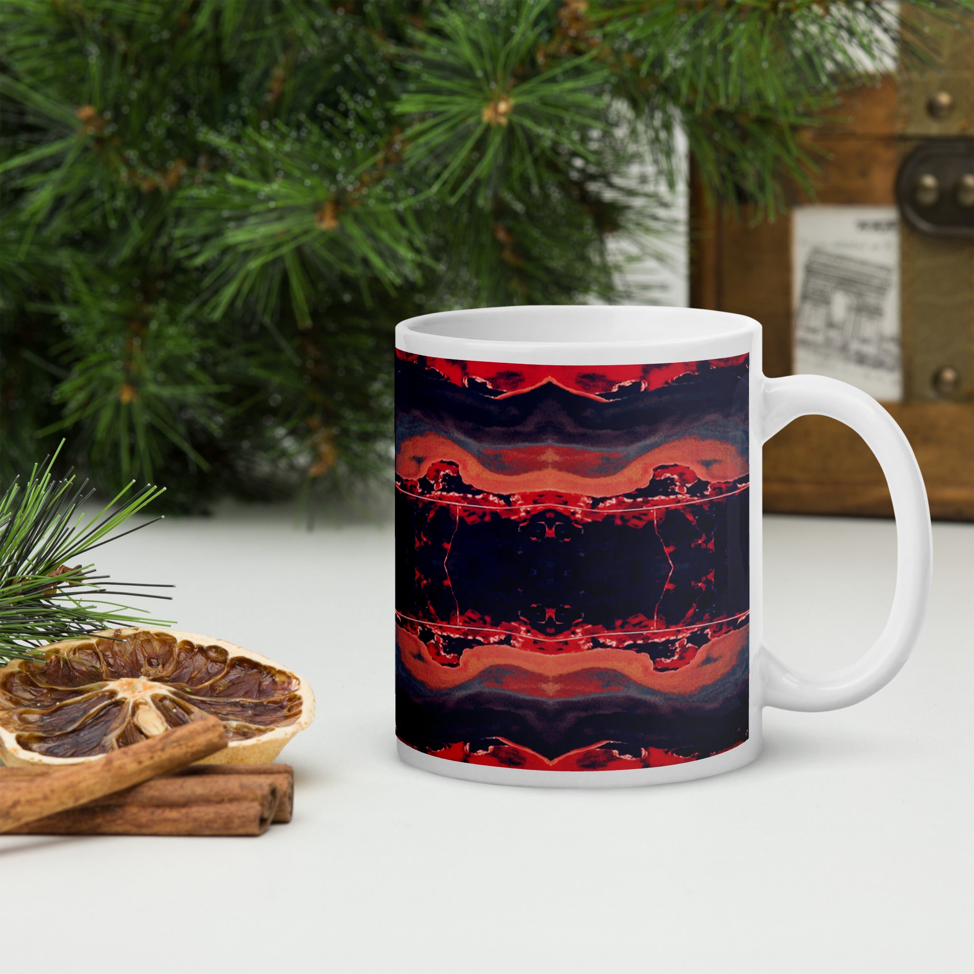 Gulf Shore White Glossy Mug Triboca Arts 11oz