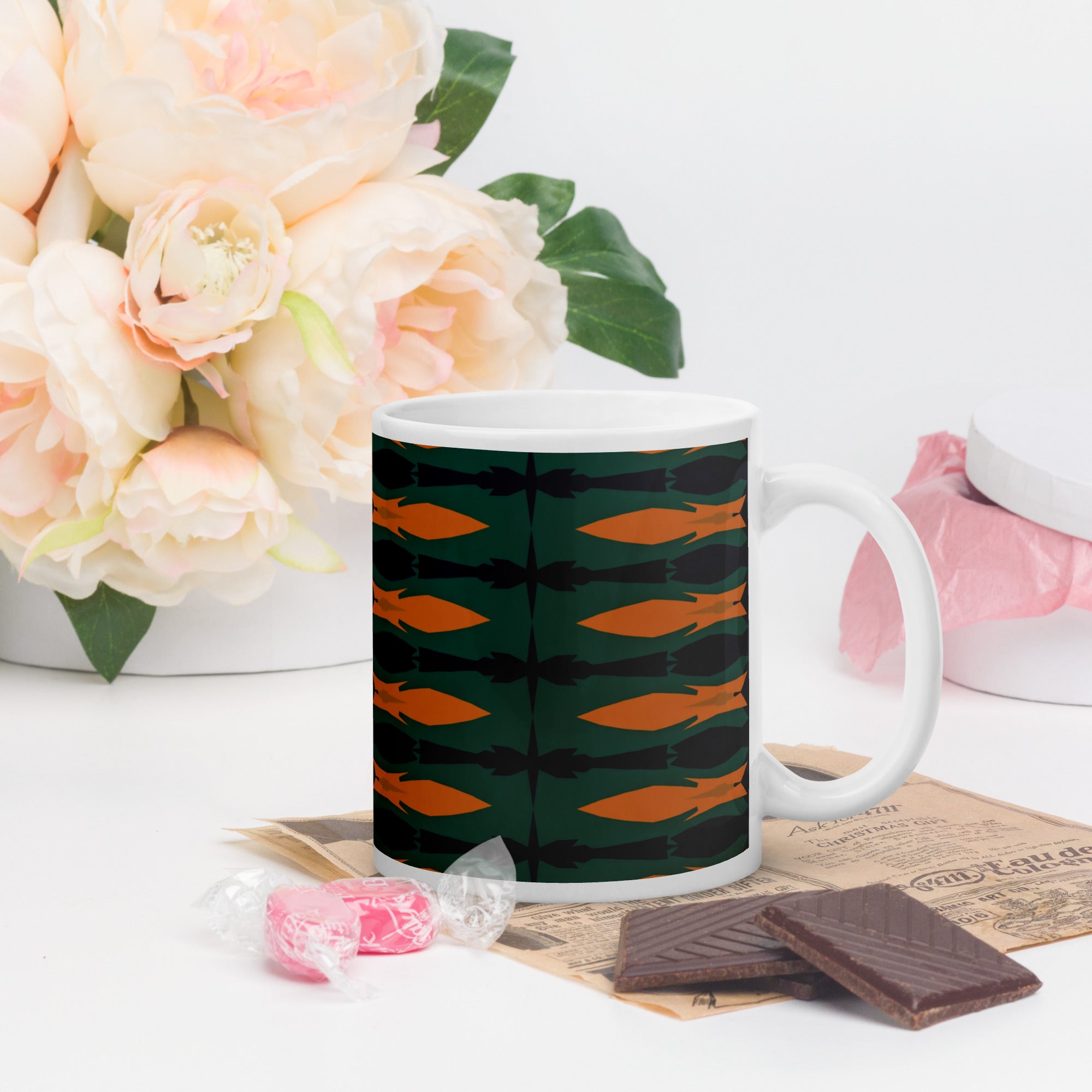 Gulf Shore White Glossy Mug Triboca Arts 11oz