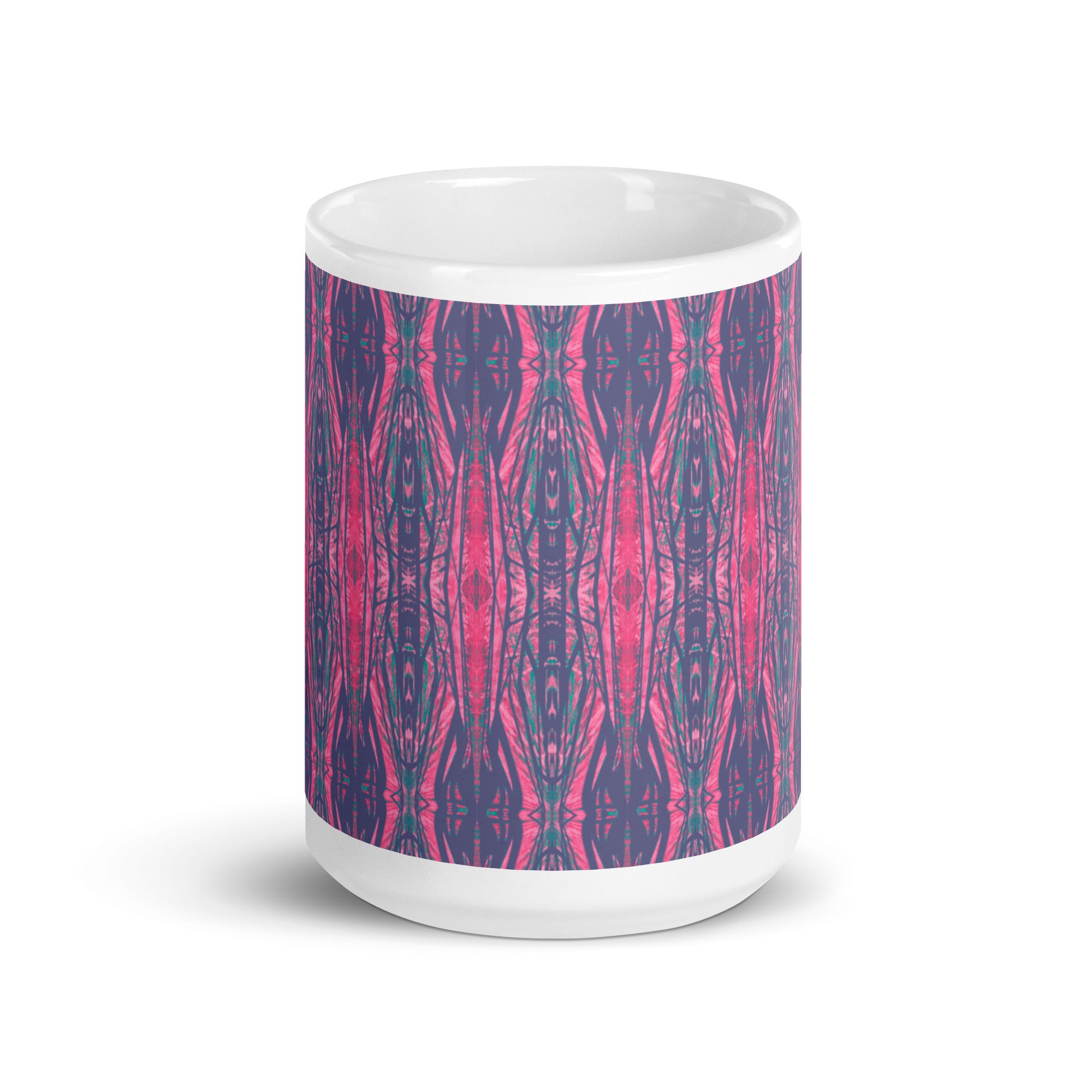 Shadows Gray On Pink White Glossy Mug Triboca Arts