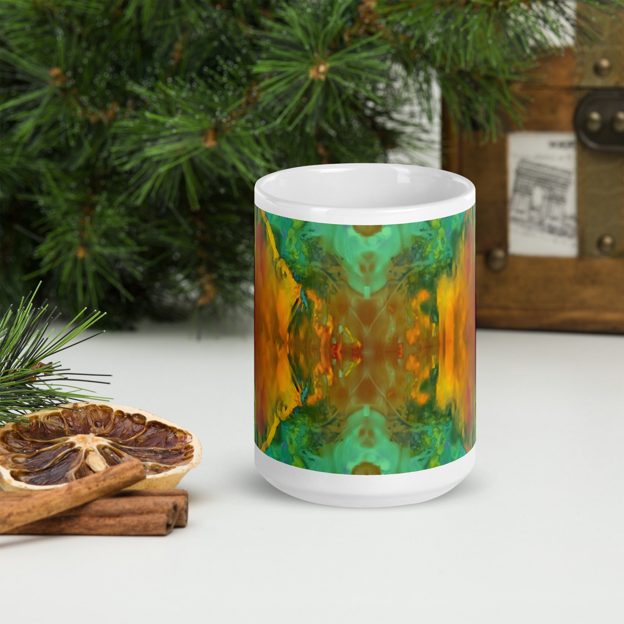 Gold Canyon White Glossy Mug Triboca Arts