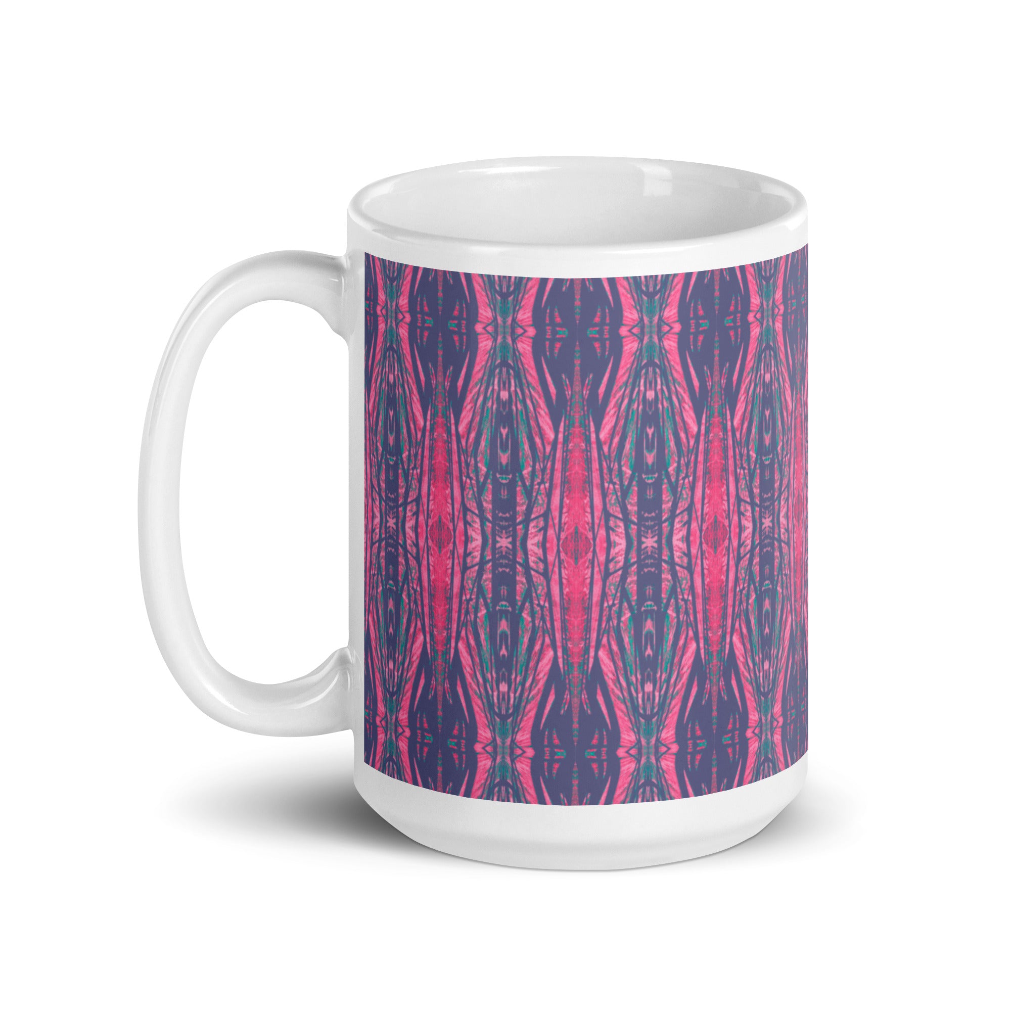 Shadows Gray On Pink White Glossy Mug Triboca Arts