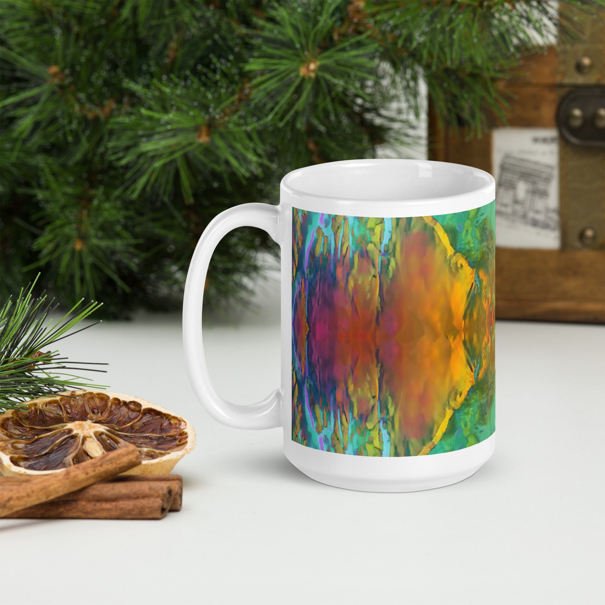 Gold Canyon White Glossy Mug Triboca Arts