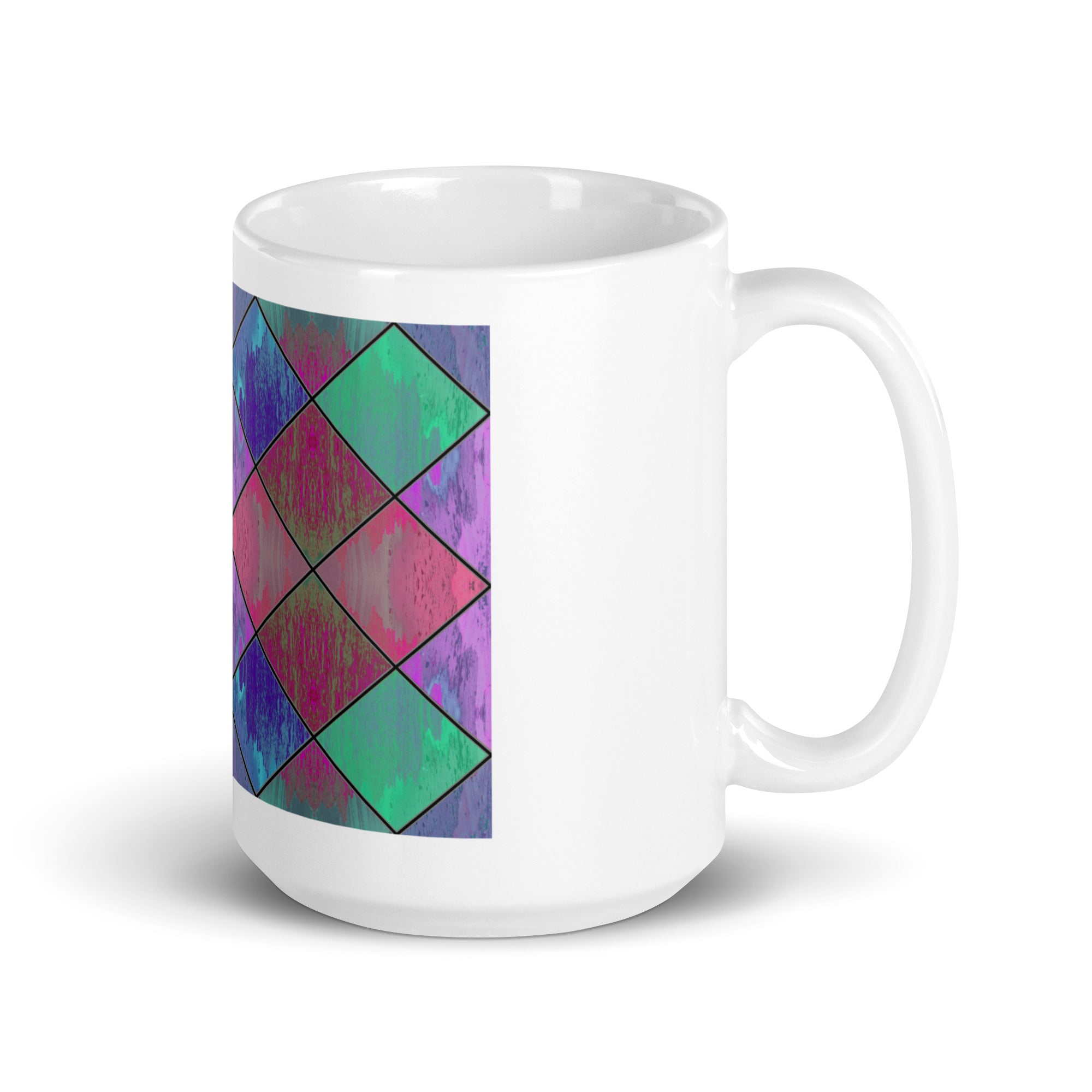 Break Diamonds Gardenpath on White Glossy Mug Triboca Arts Default Title