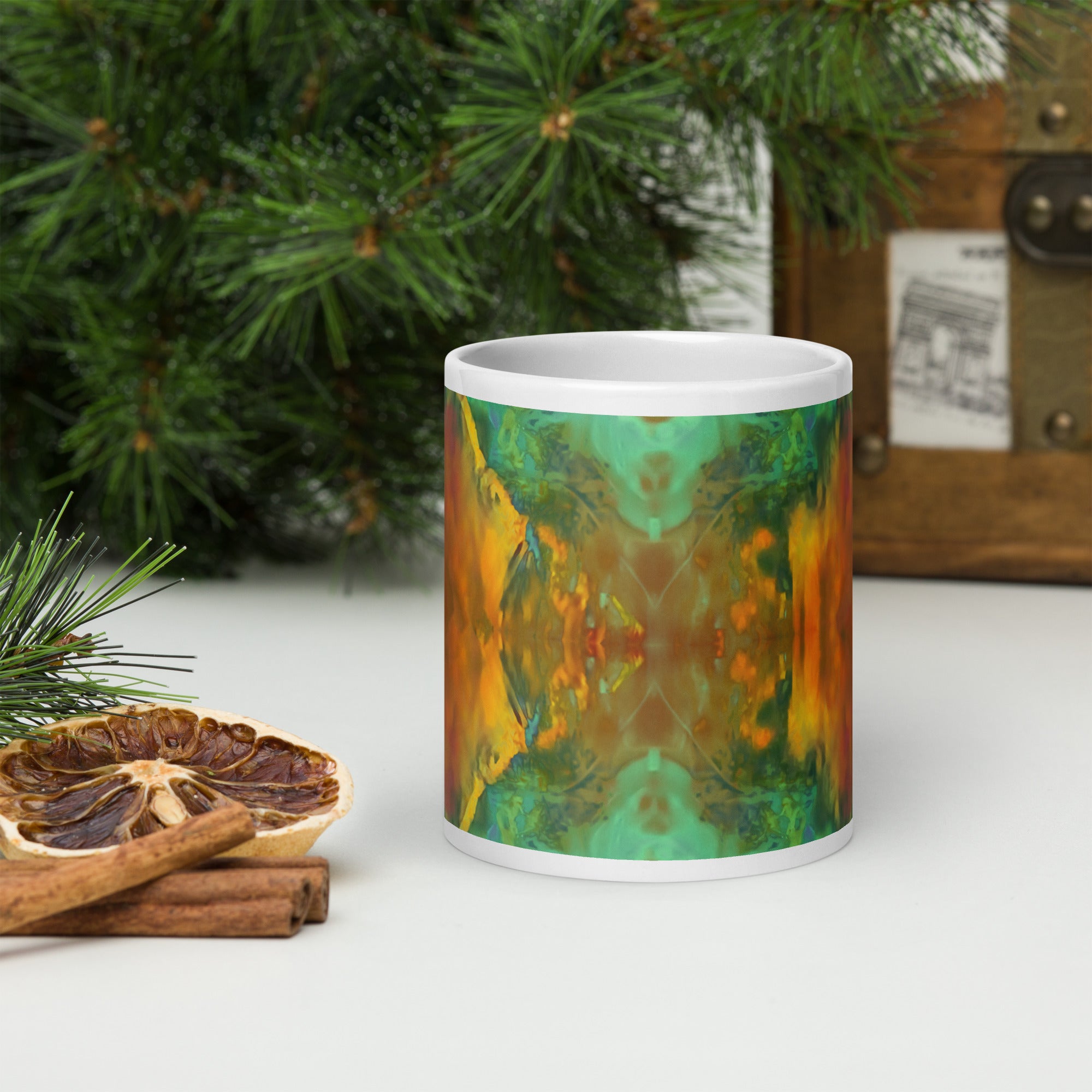 Gold Canyon White Glossy Mug Triboca Arts