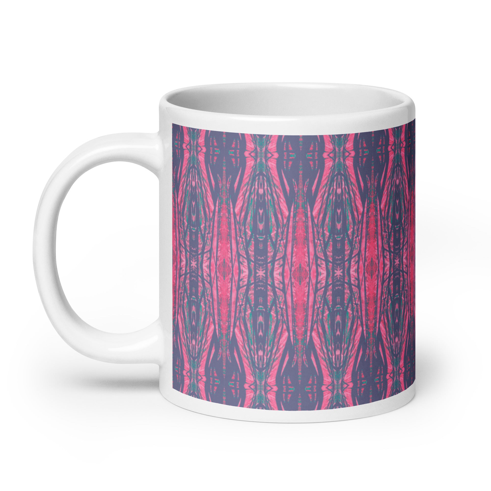 Shadows Gray On Pink White Glossy Mug Triboca Arts