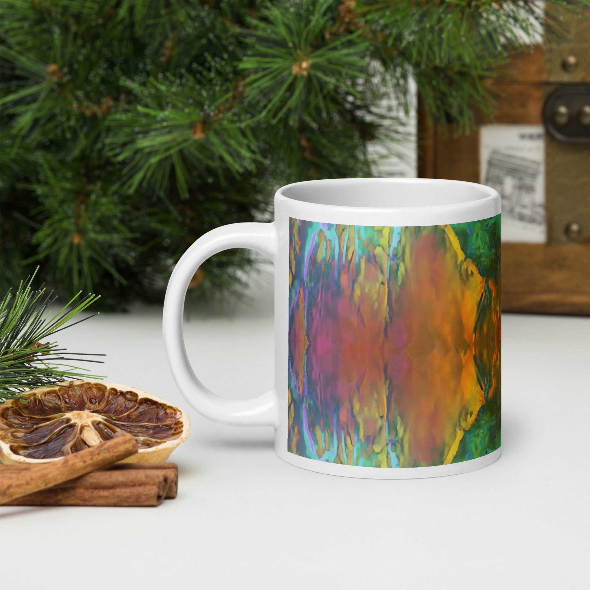 Gold Canyon White Glossy Mug Triboca Arts