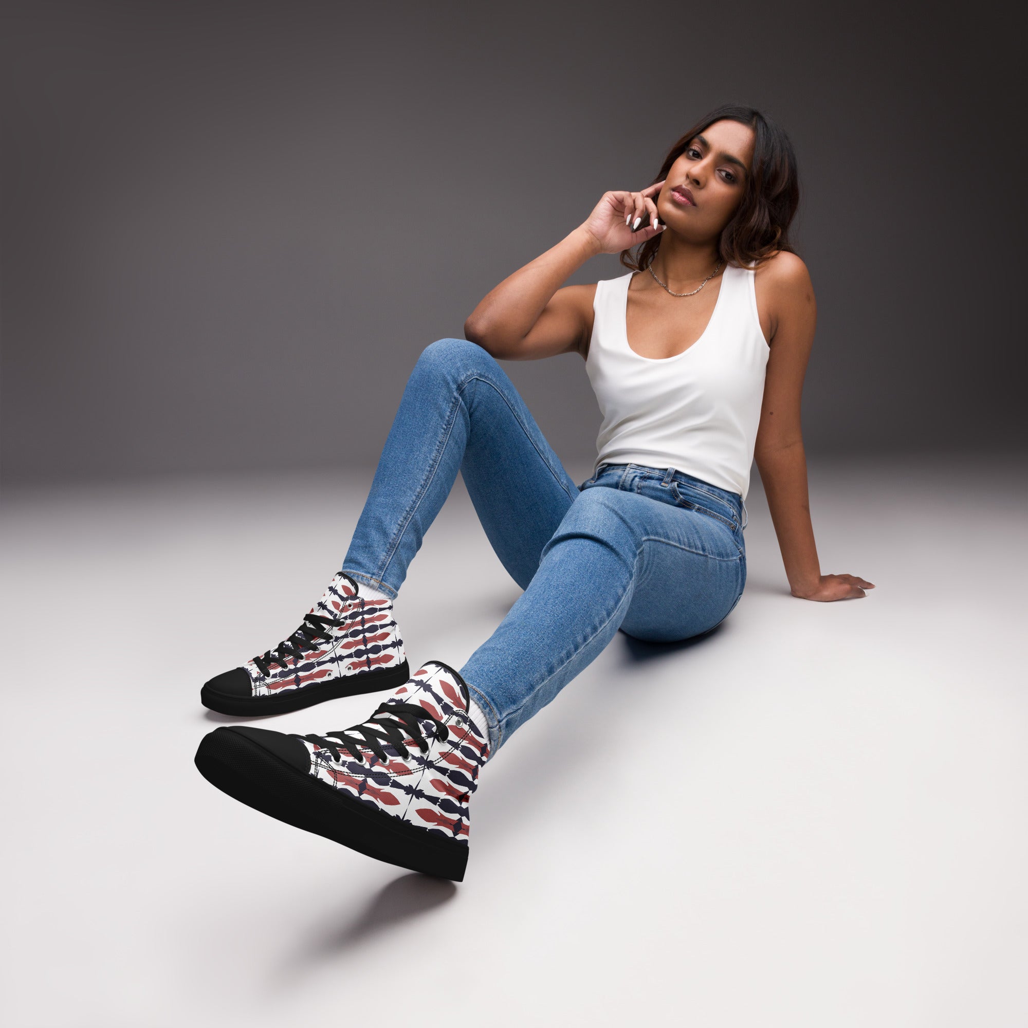 Gulf Shore Women's High Top Canvas Shoes Triboca Arts
