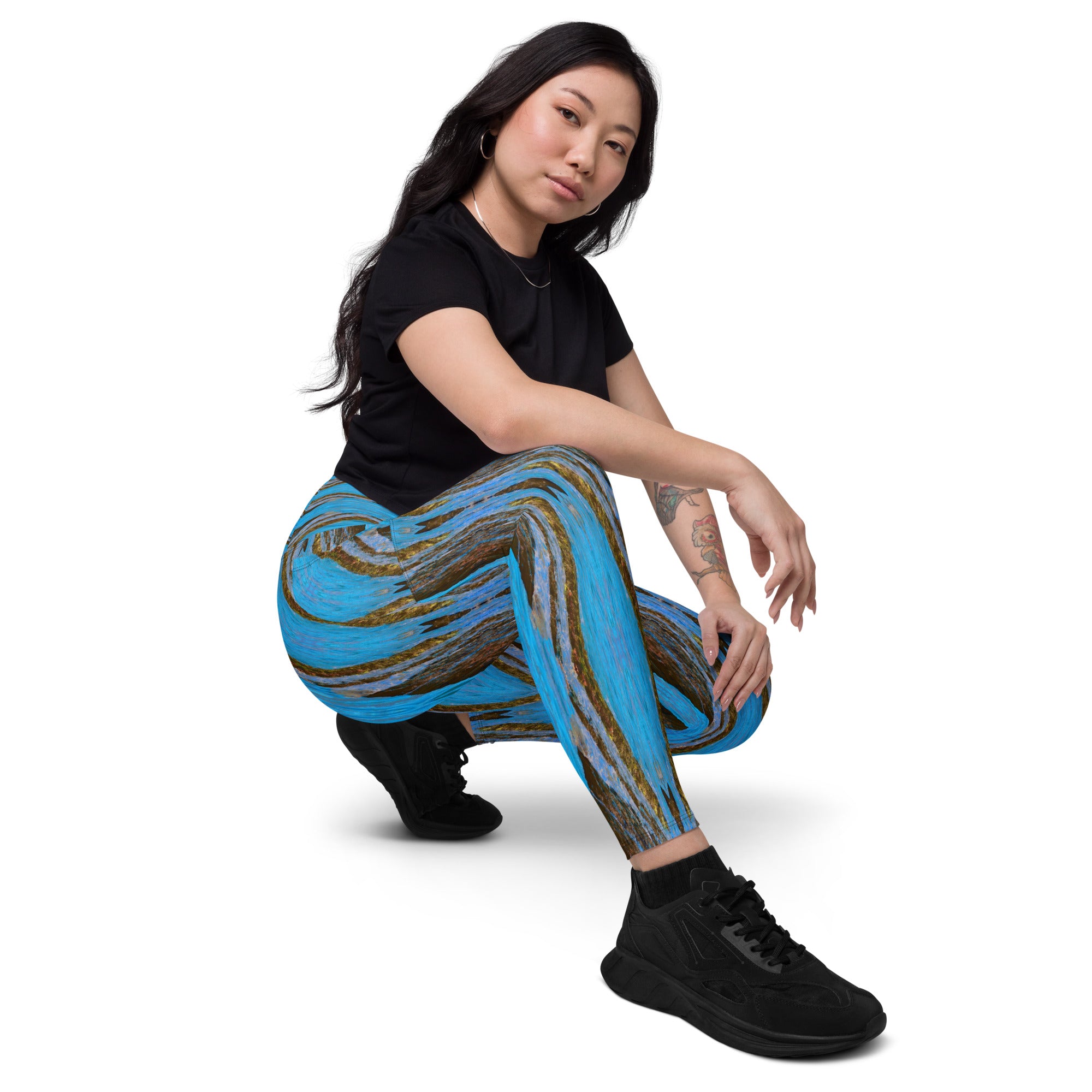 Monterey Azul Women's Leggings With Pockets Triboca Arts   