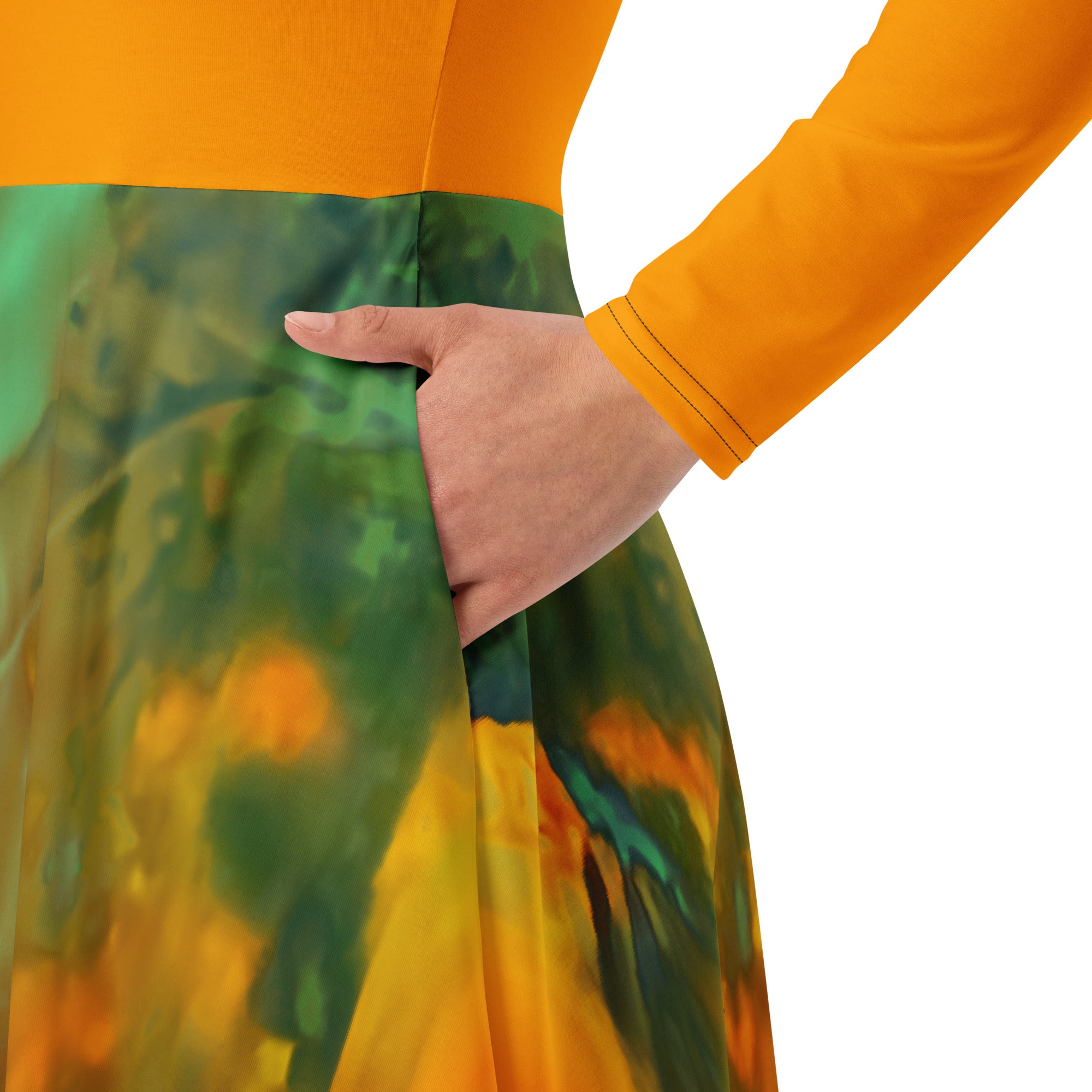 Gold Canyon Long-Sleeve Midi Dress Triboca Arts   