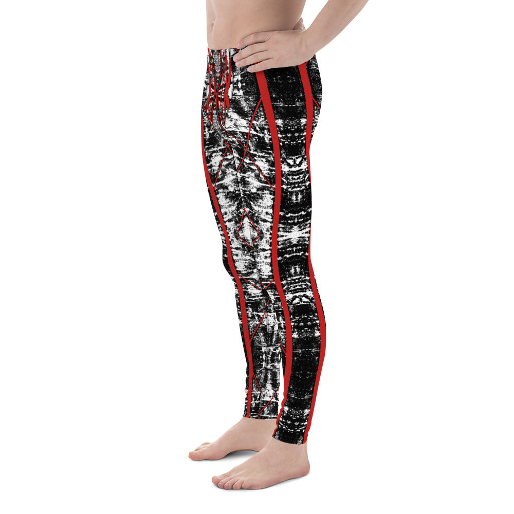 Shadows Black & Red Men's Leggings Triboca Arts   