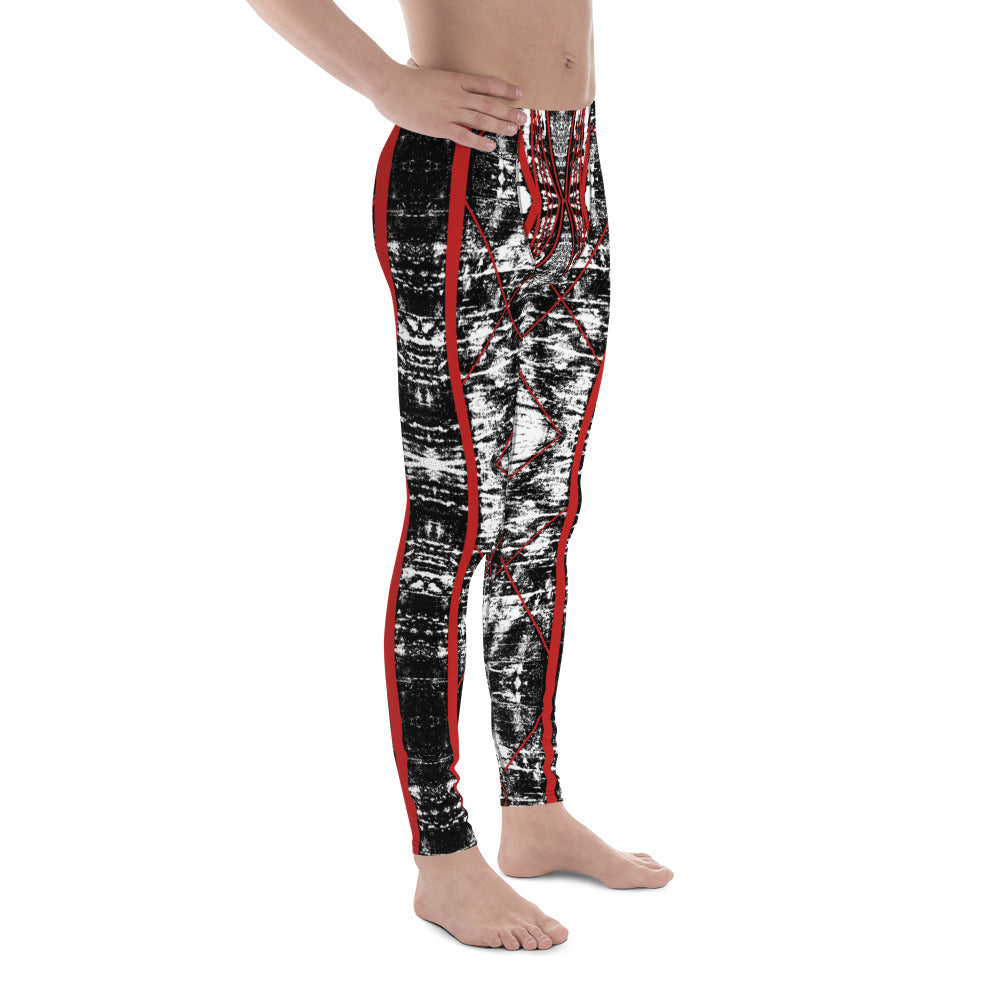 Shadows Black & Red Men's Leggings Triboca Arts   