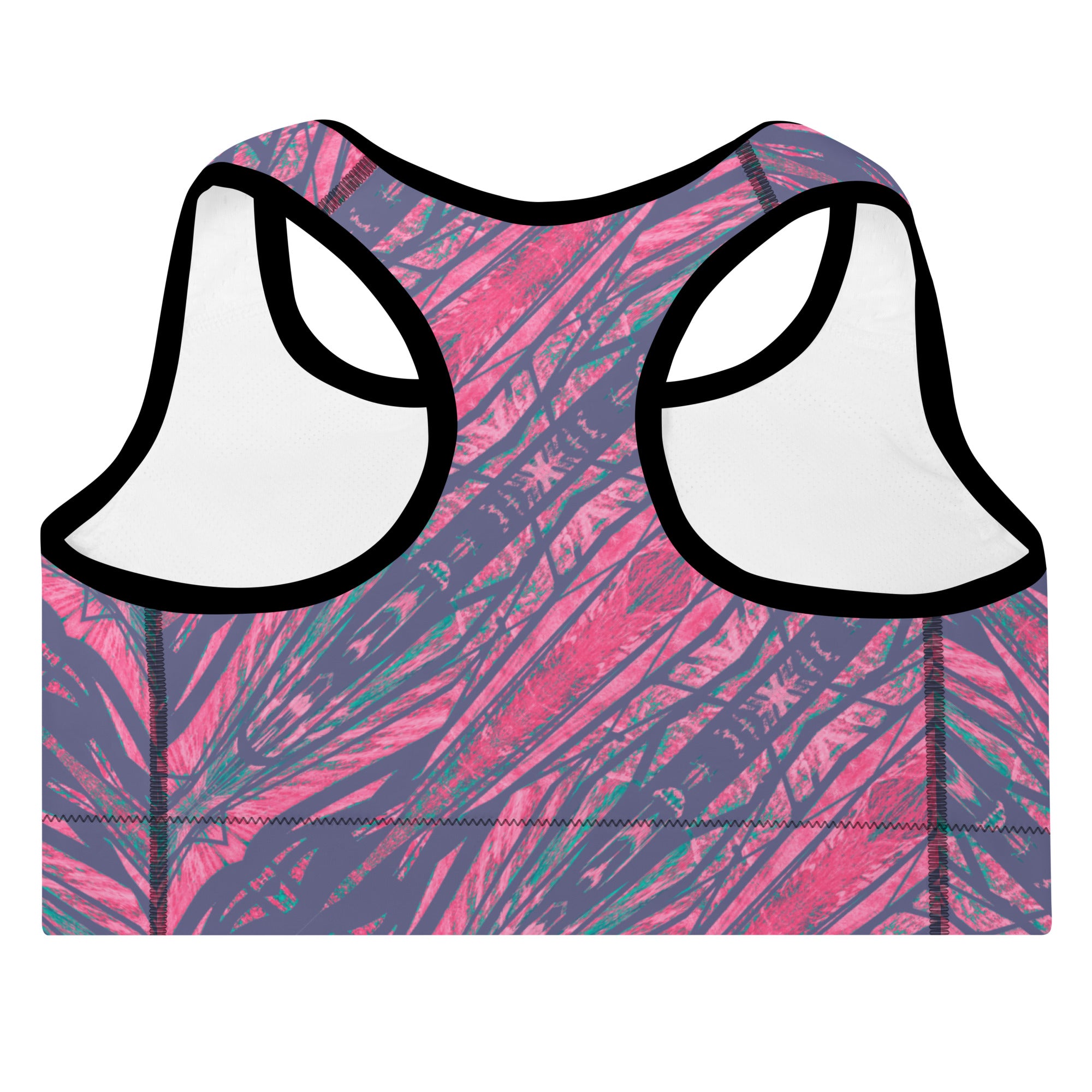 Shadows Gray On Pink Padded Sports Bra Triboca Arts   
