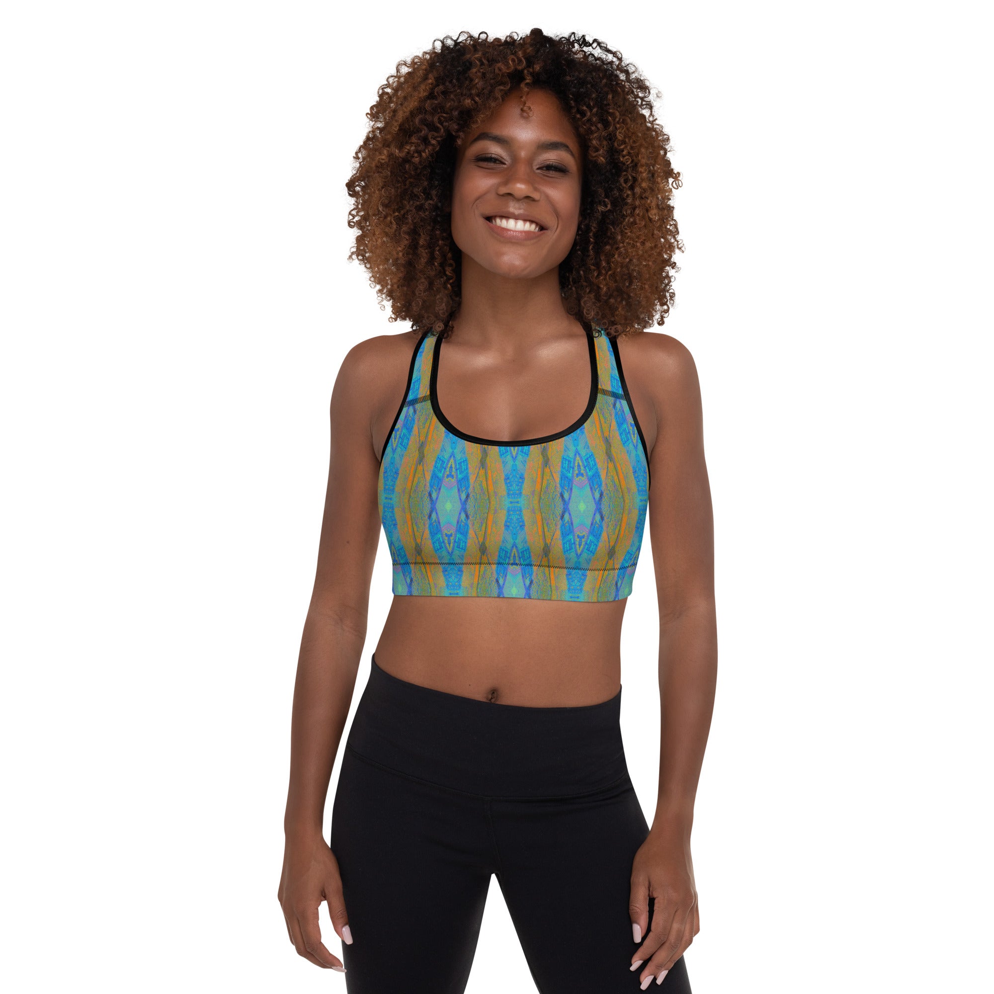Texas Turquoise Padded Sports Bra Triboca Arts   