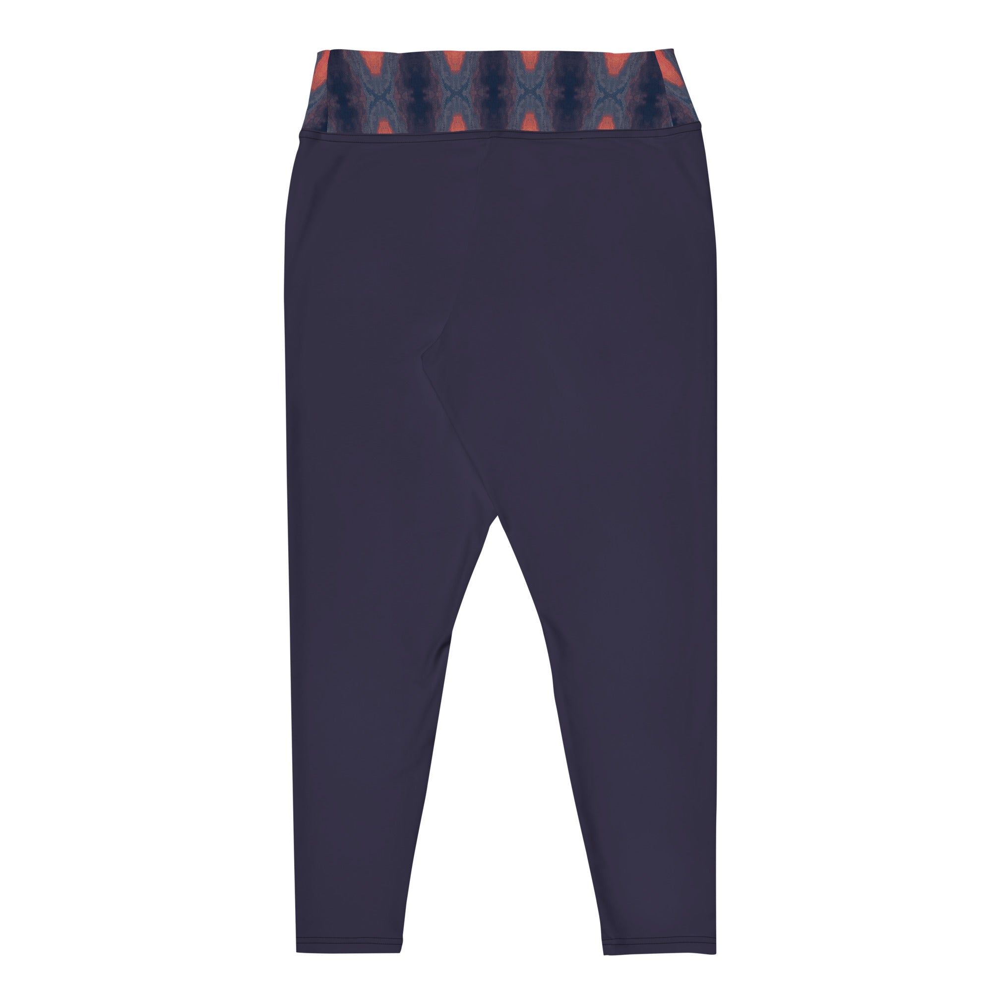 Gulf Shore Solid Color With Printed Waistband Plus Size Leggings Triboca Arts   