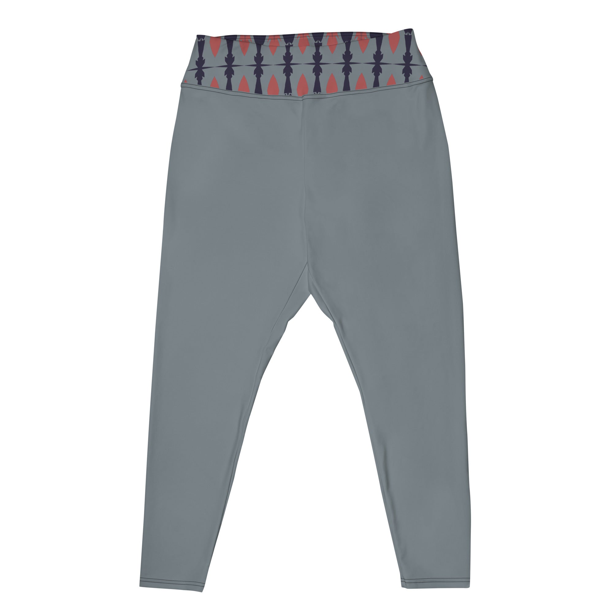 Gulf Shore Solid Color With Printed Waistband Plus Size Leggings Triboca Arts   