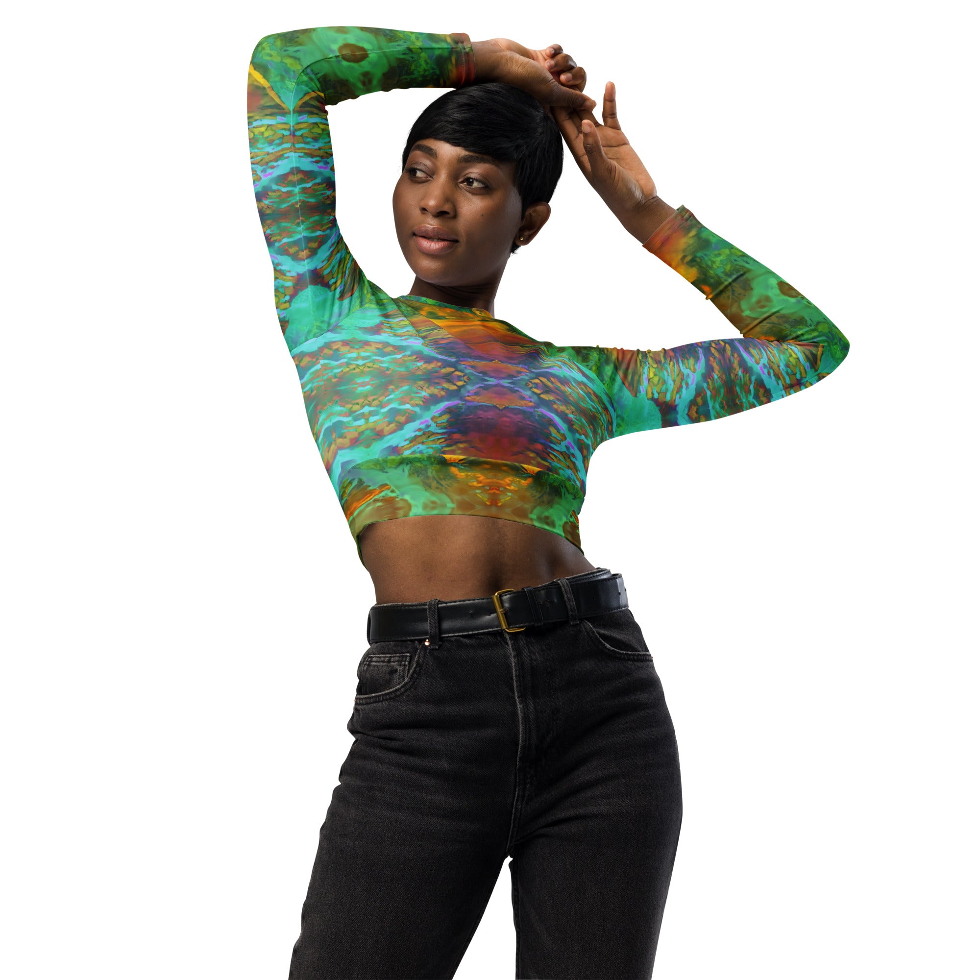 Gold Canyon Eco-Friendly Long-Sleeve Crop Top Triboca Arts   