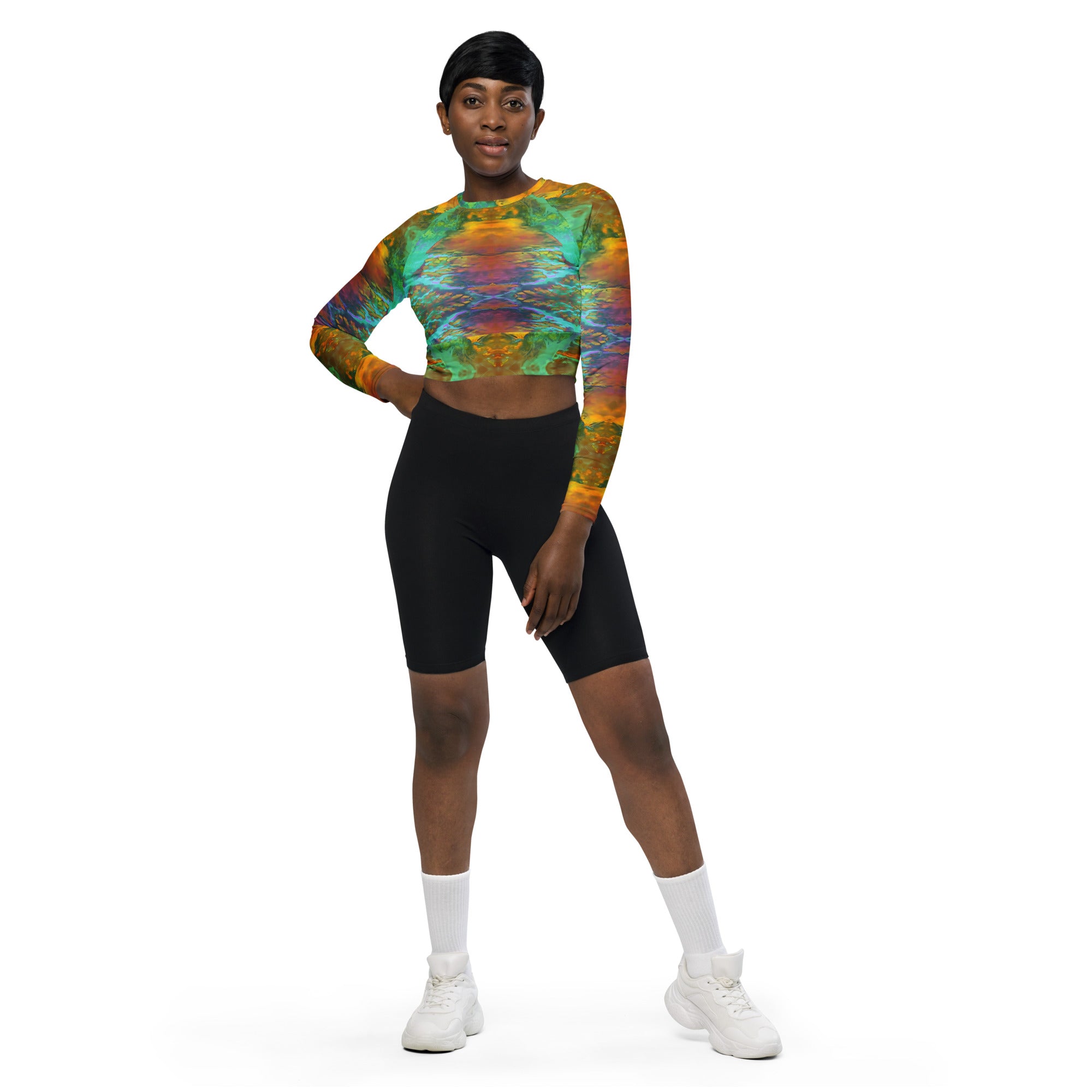 Gold Canyon Eco-Friendly Long-Sleeve Crop Top Triboca Arts 2XS  