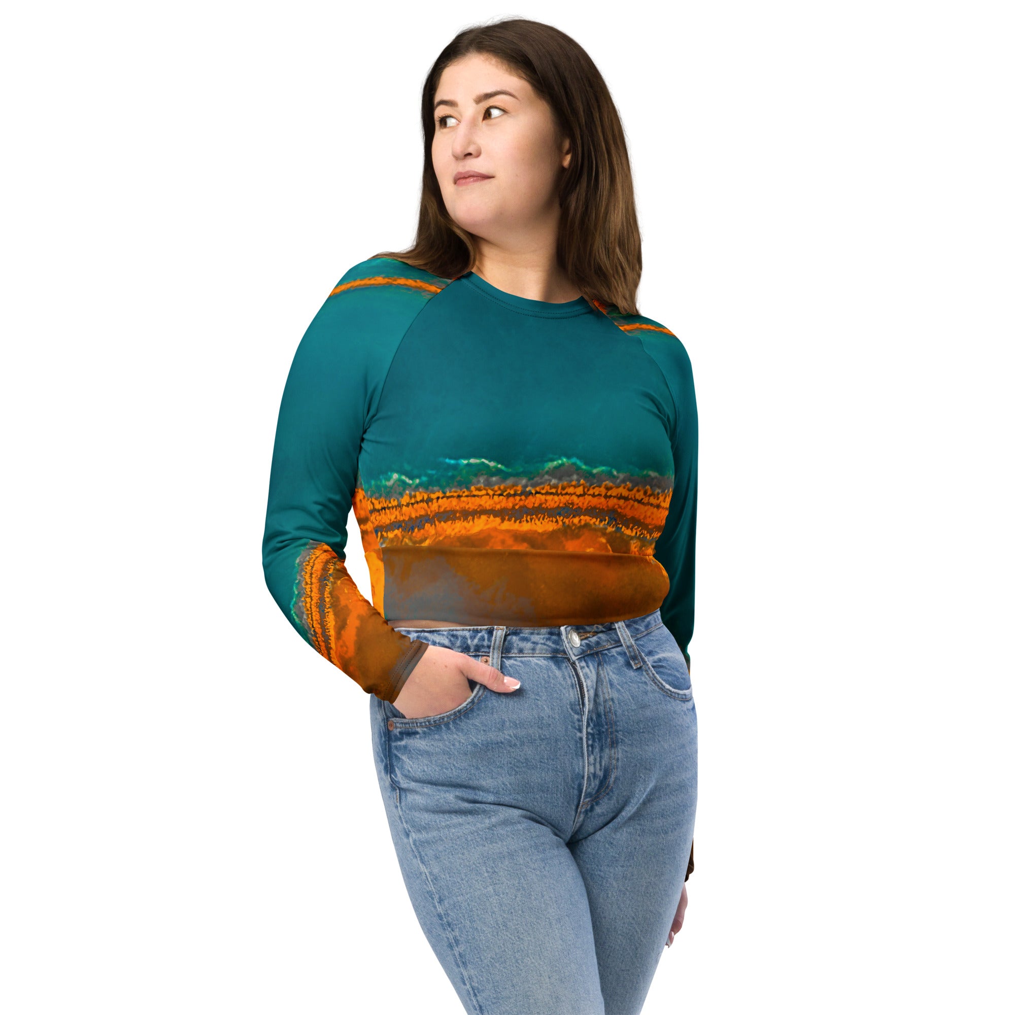Bay Jetties Eco-Friendly Long-Sleeve Crop Top Triboca Arts 2XS  