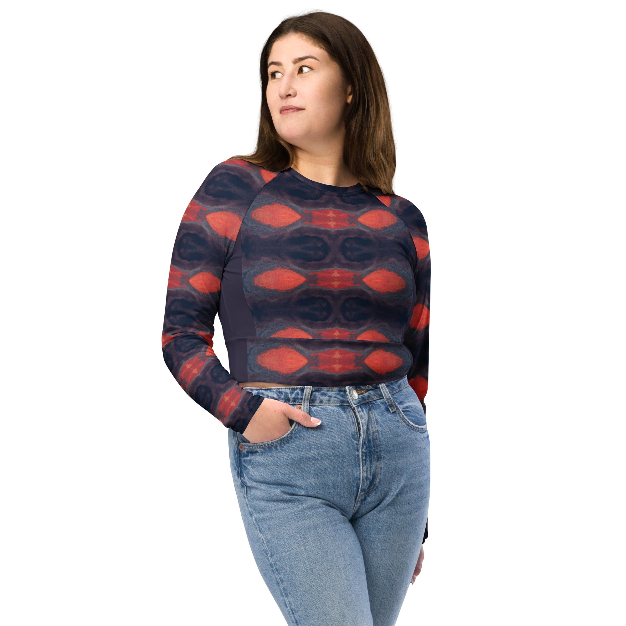 Gulf Shore Eco-Friendly Long-Sleeve Crop Top Triboca Arts 2XS  
