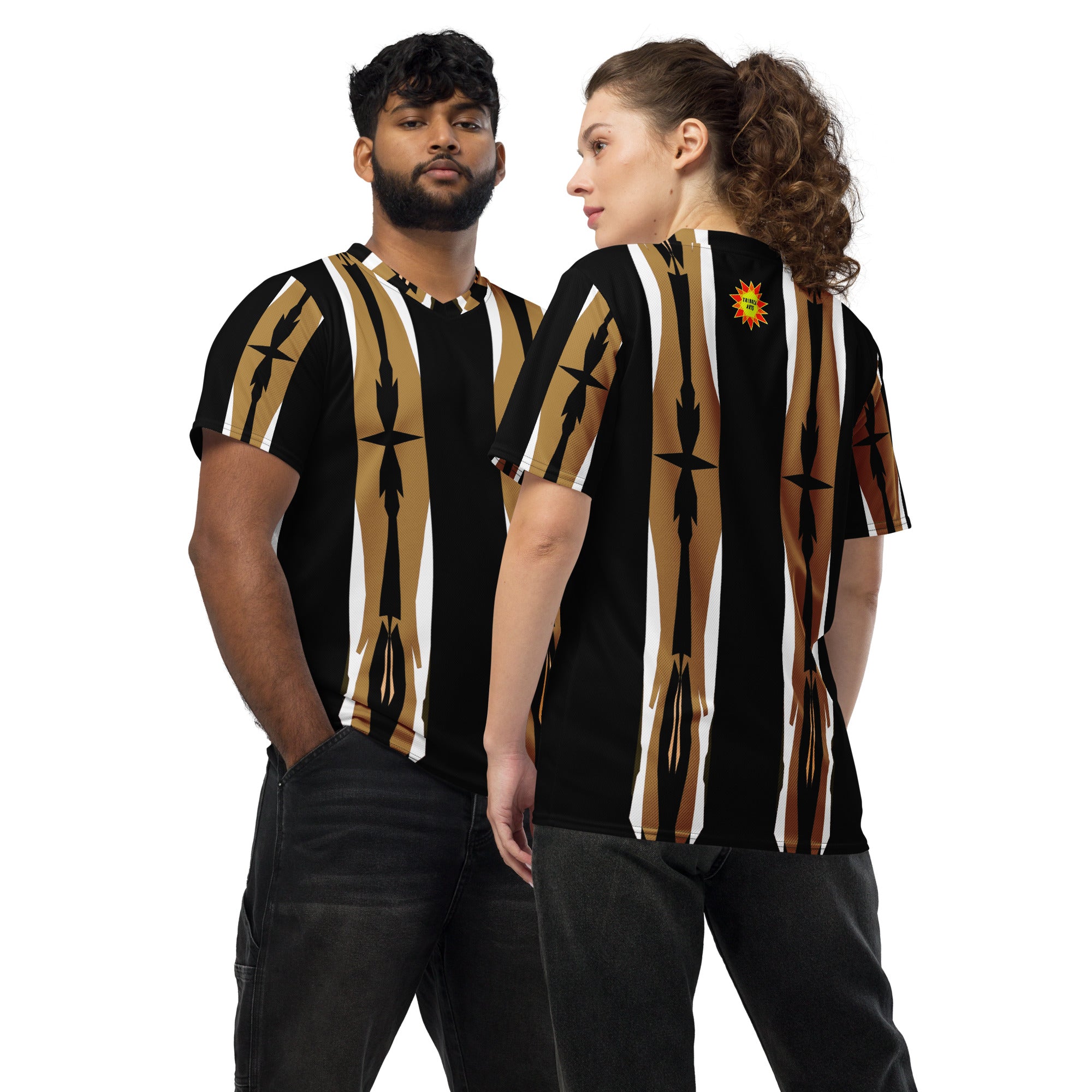 Gulf Shore Black & Gold Unisex Eco-Friendly Sports Jersey Triboca Arts   