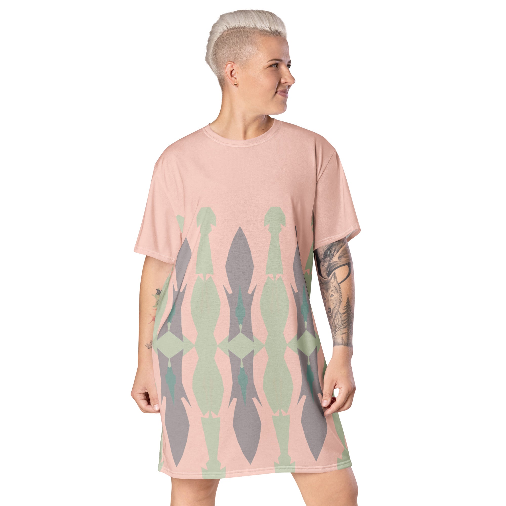 Gulf Shore Oversized T-Shirt Dress Triboca Arts 2XS  