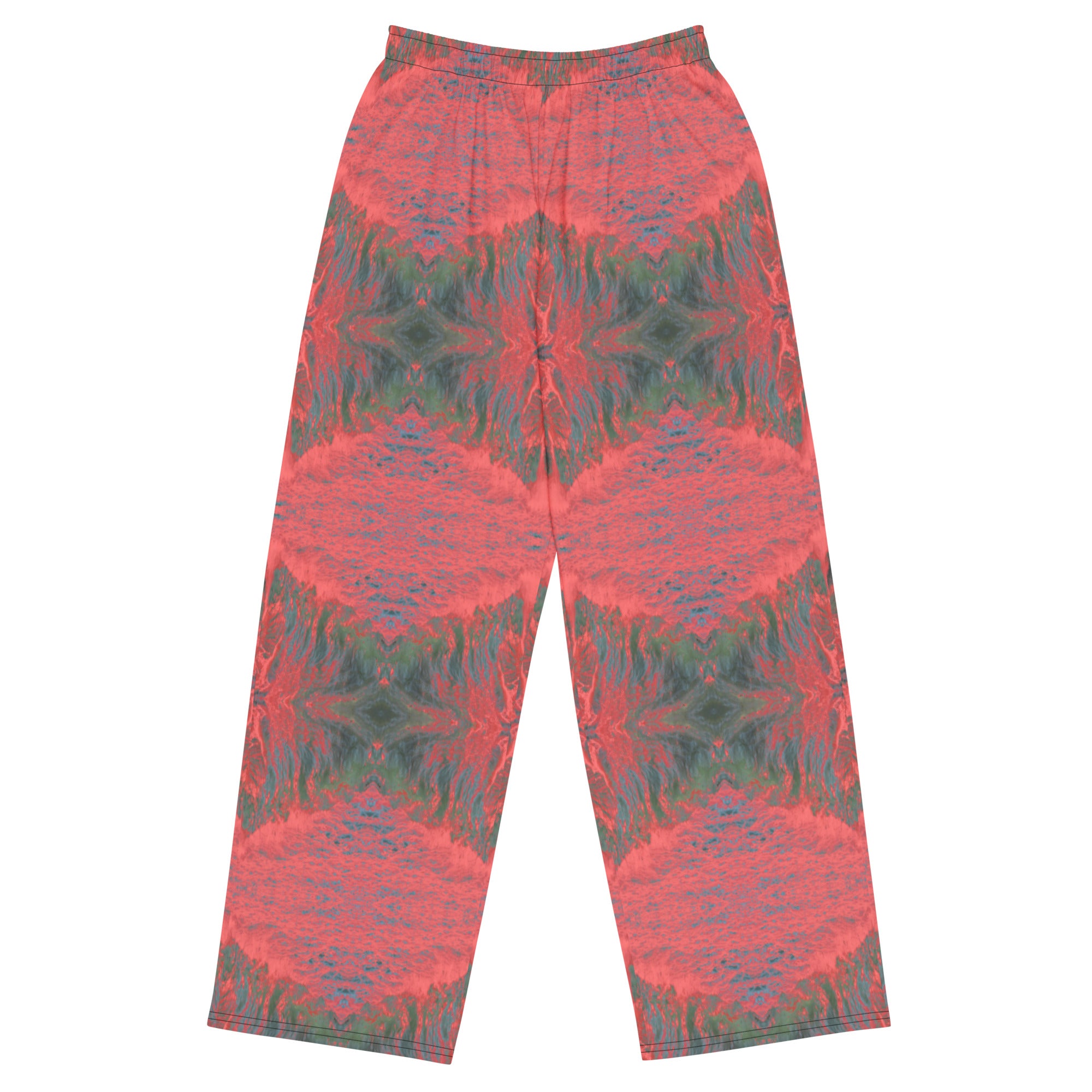 Salmon Reef Unisex Wide-Leg Pajama Pants Triboca Arts 2XS  