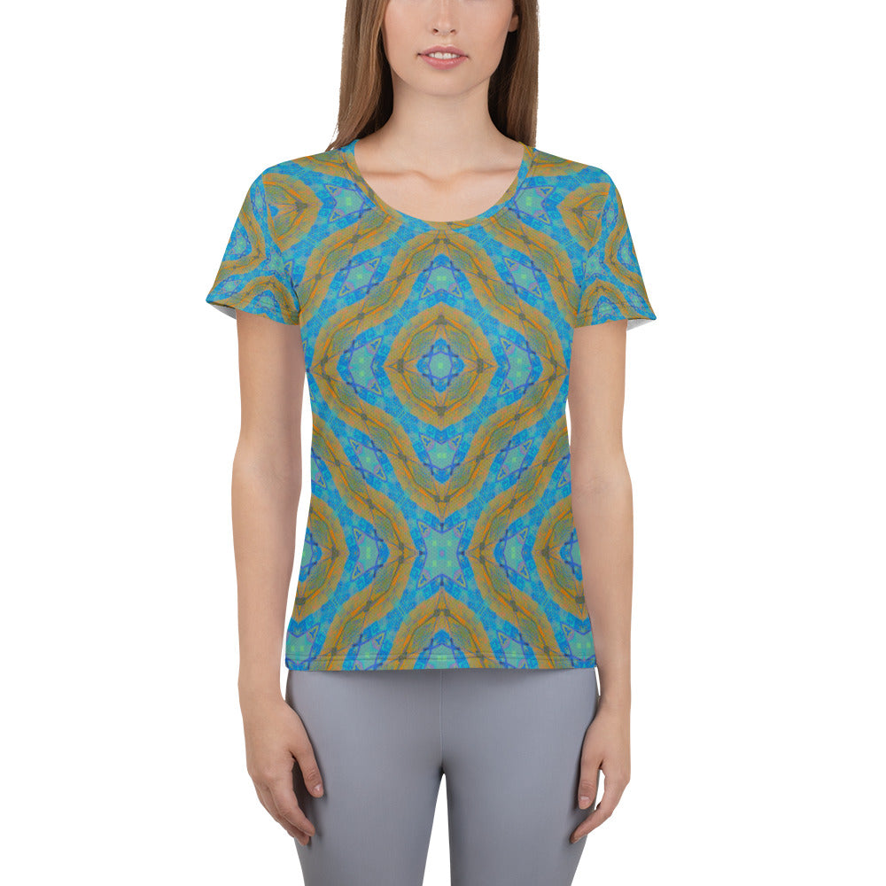 Texas Turquoise Women's Athletic T-shirt Triboca Arts XS  