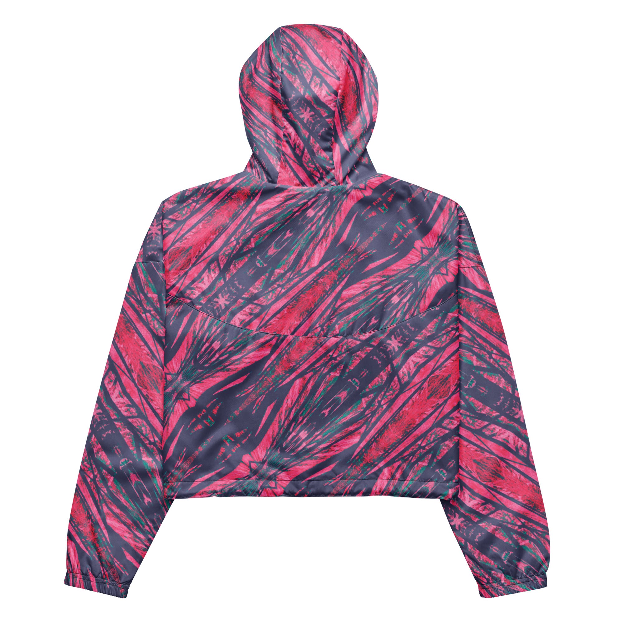 Shadows Gray On Pink Women’s Cropped Windbreaker Triboca Arts   