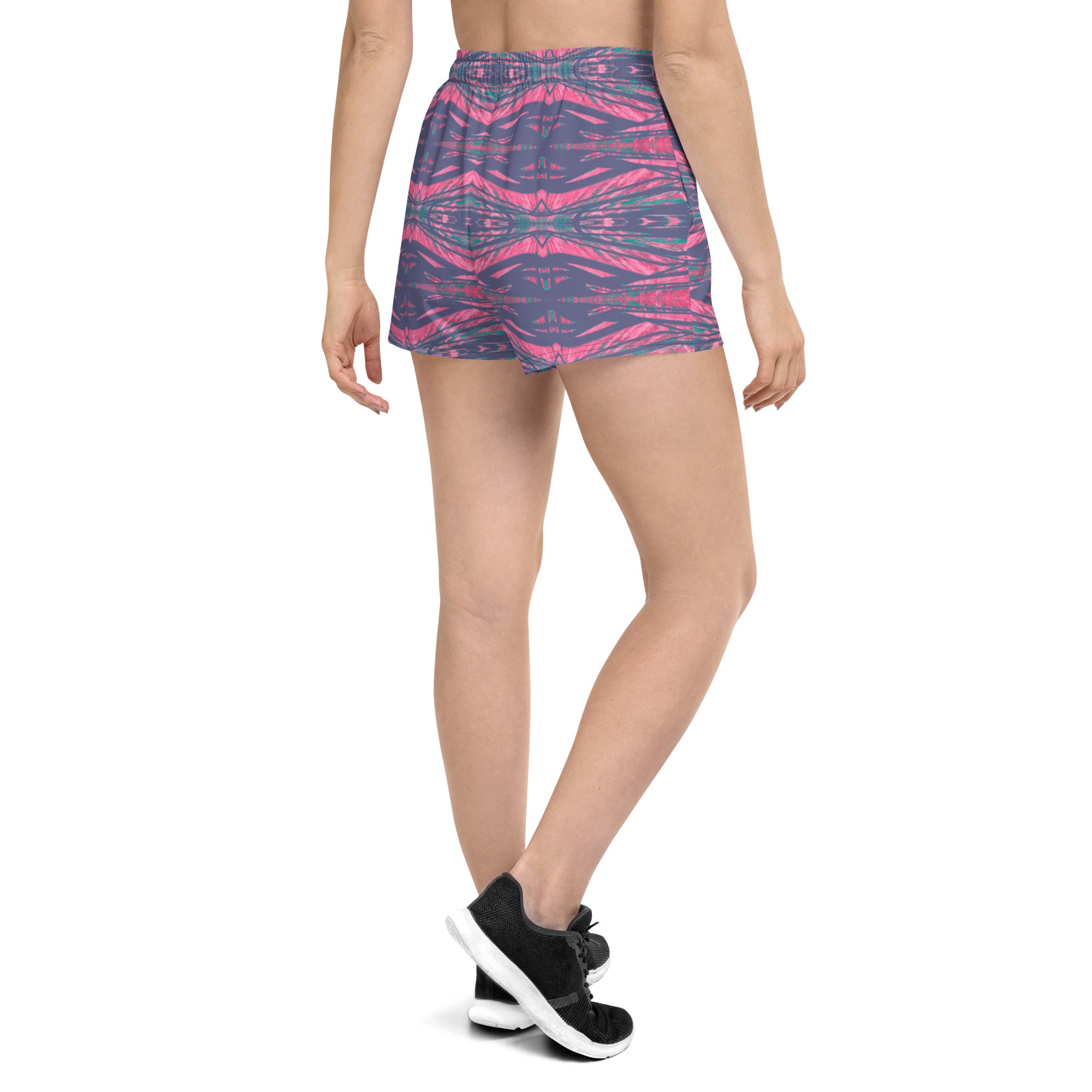 Shadows Gray On Pink Women’s Eco-Friendly Athletic Shorts Triboca Arts   