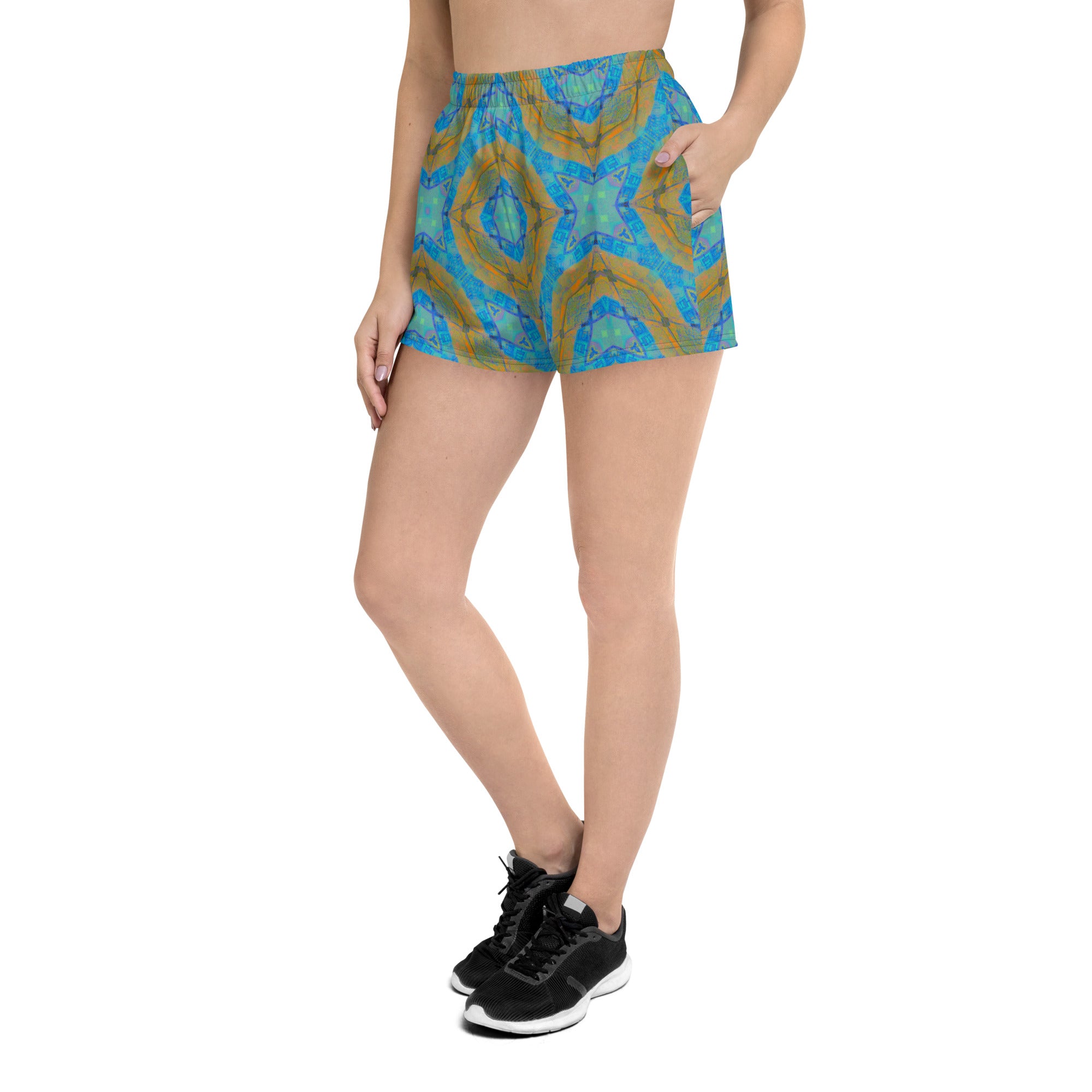 Texas Turquoise Women’s Eco-Friendly Athletic Shorts Triboca Arts   