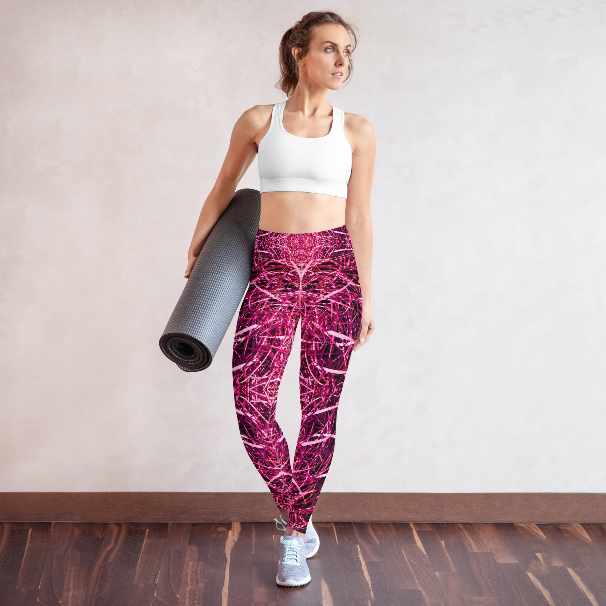 Magenta Cacti Yoga Leggings Triboca Arts XS  