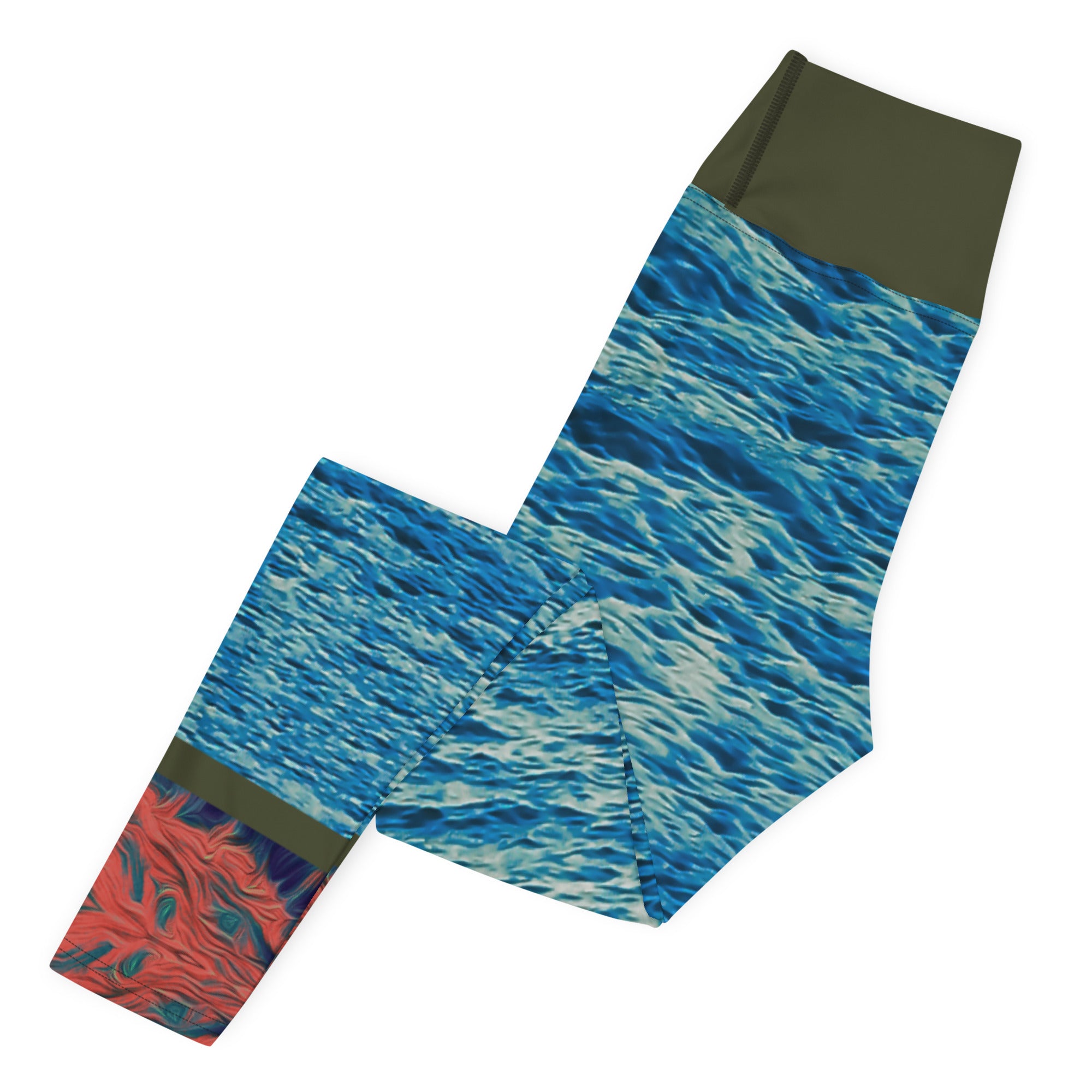 Salmon Reef Yoga Leggings Triboca Arts   