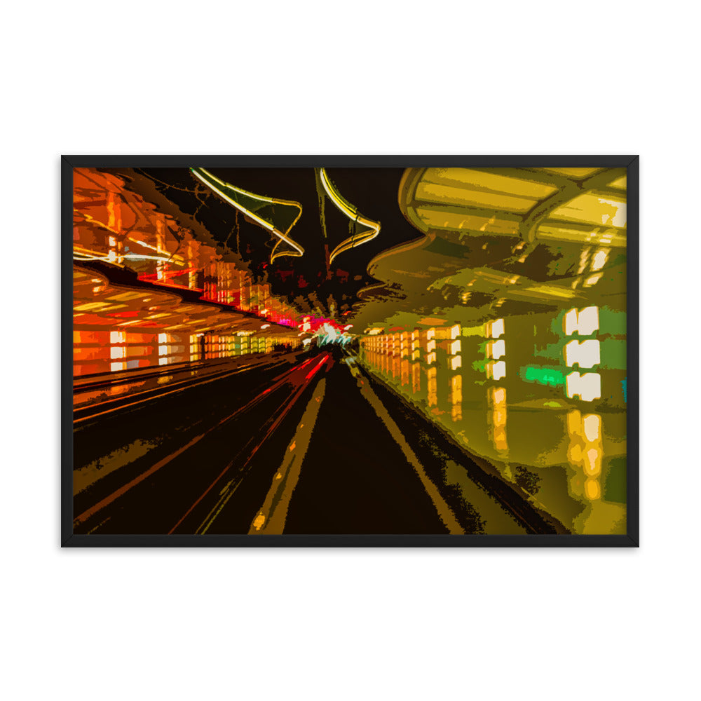 O'Hare At Night Framed Poster Triboca Arts 24″×36″  